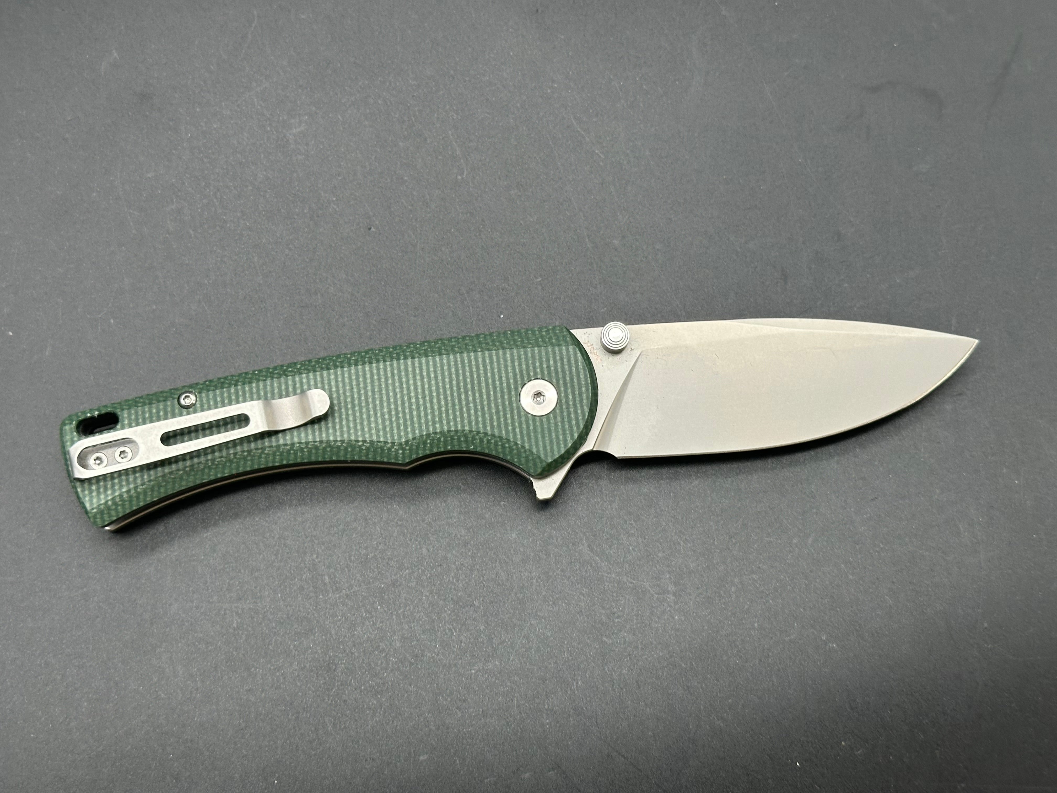 XTOUC SX604 3 inch 14C28N Blade with Green Micarta Handle