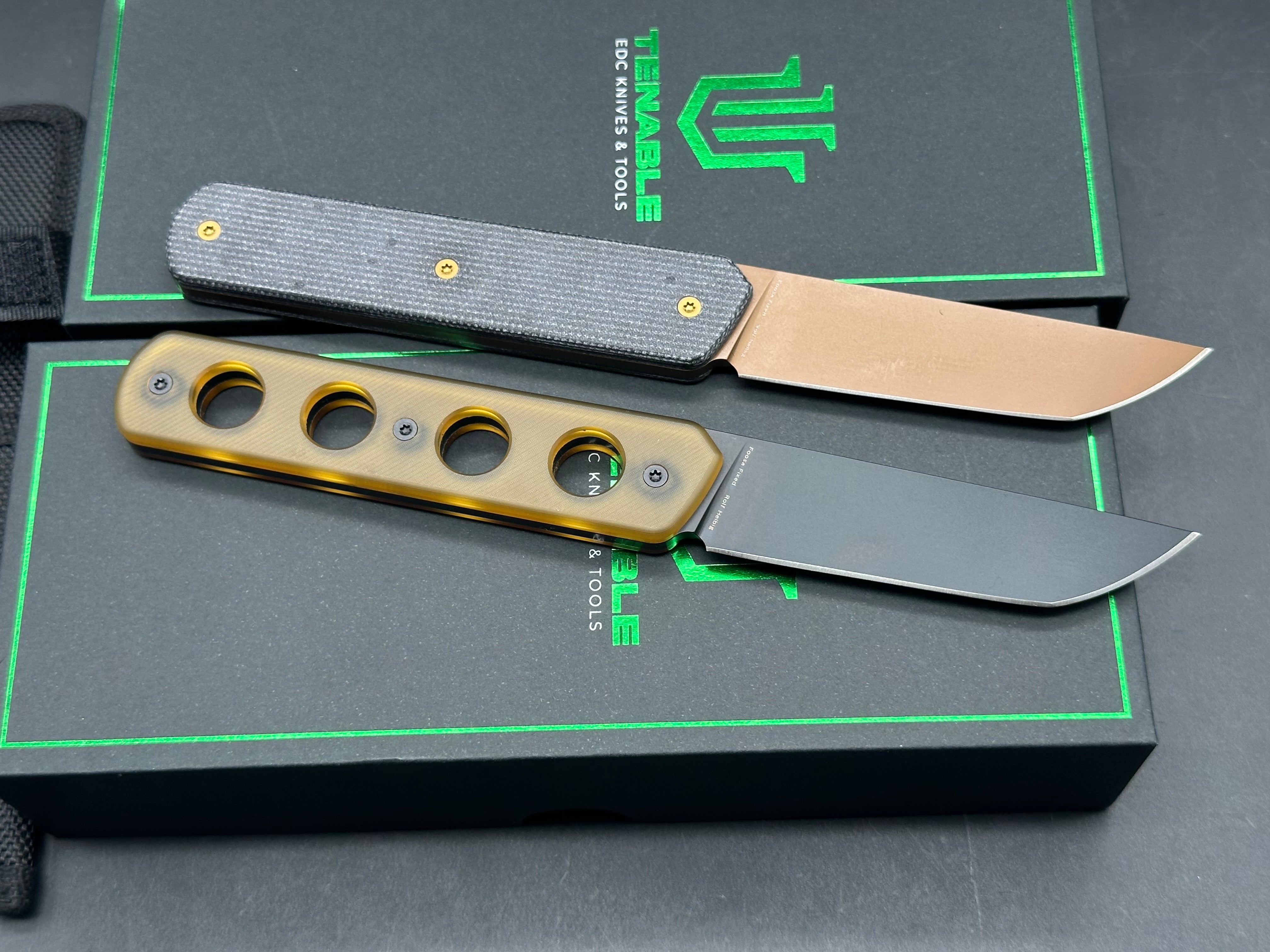 2- Tenable Foosa knives PEI and micarta