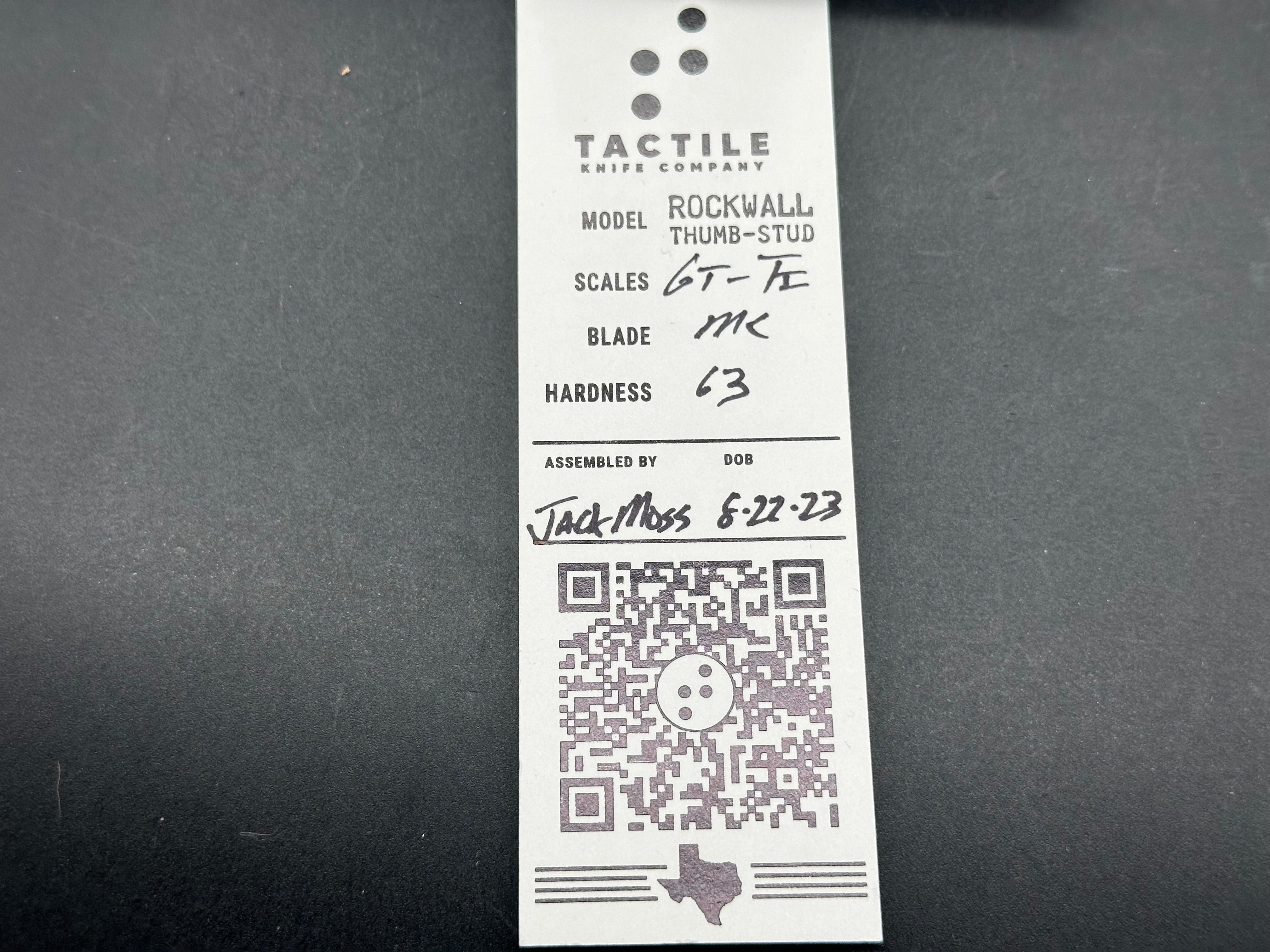 Tactile GT Rockwall Thumbstud Tanto magnacut