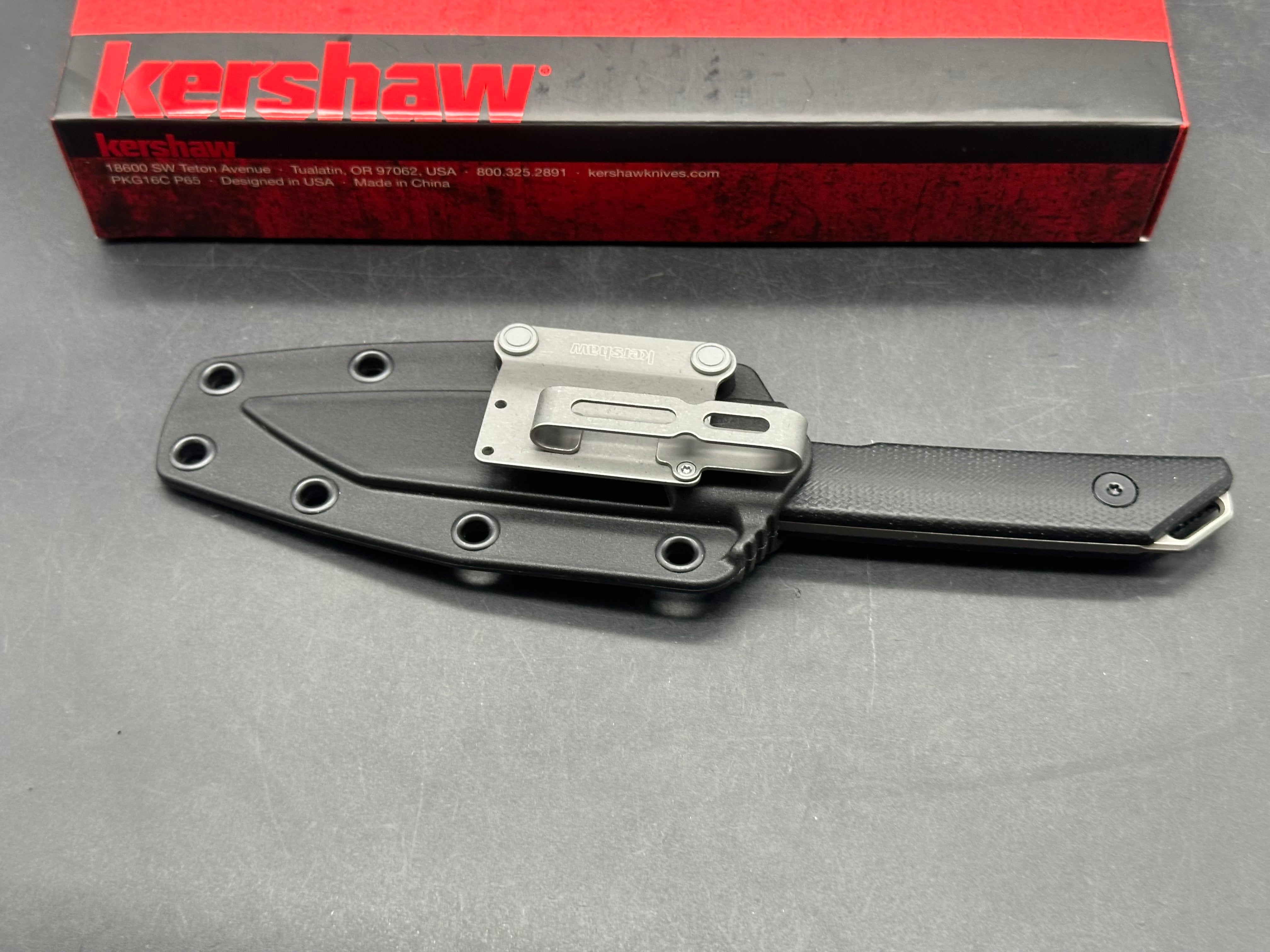 Kershaw Mini Iridium Fixed Blade Knife Black Micarta (3.1" SW)