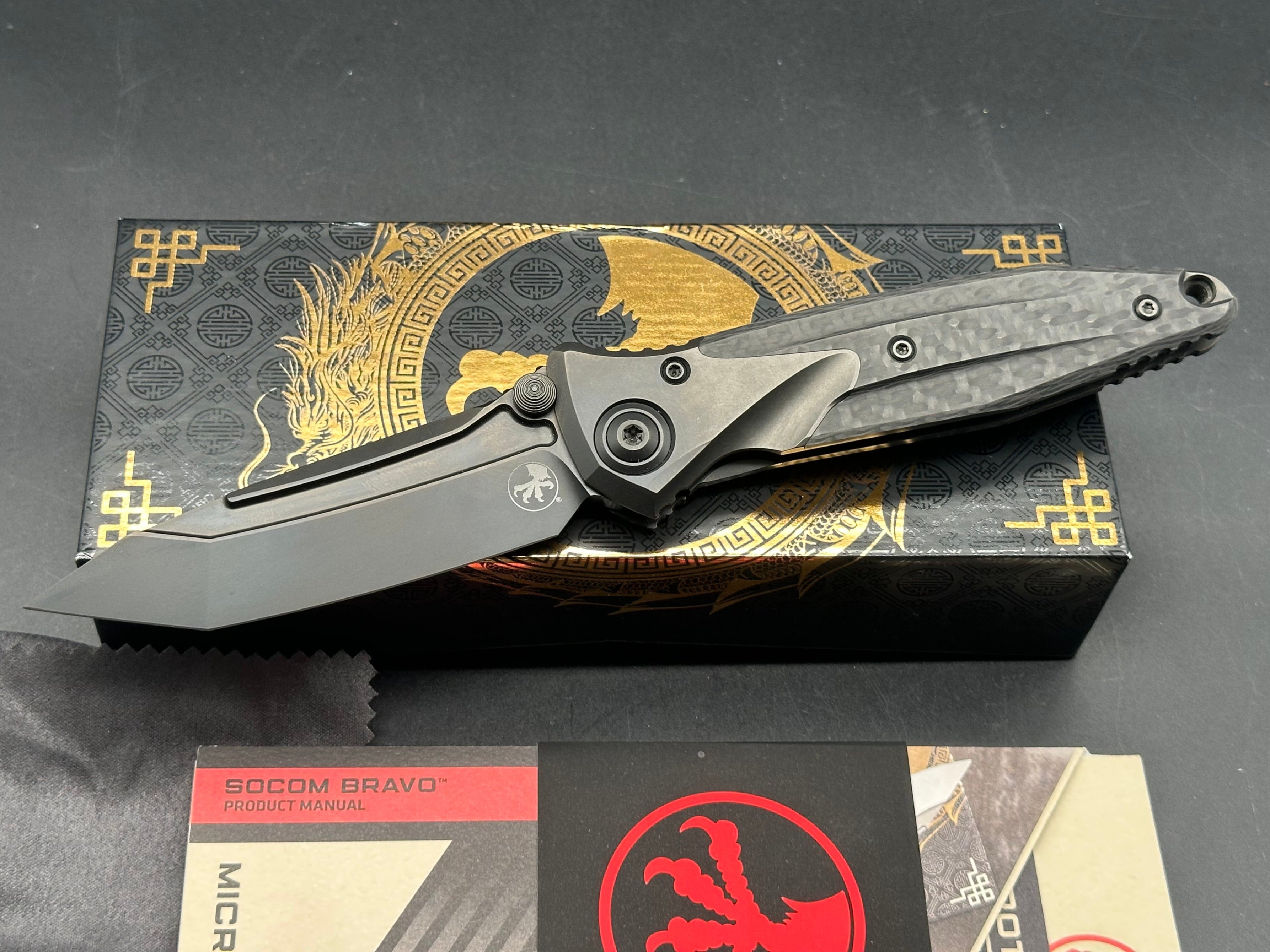 Microtech Knives Socom Bravo DLC Tanto Carbon Fiber