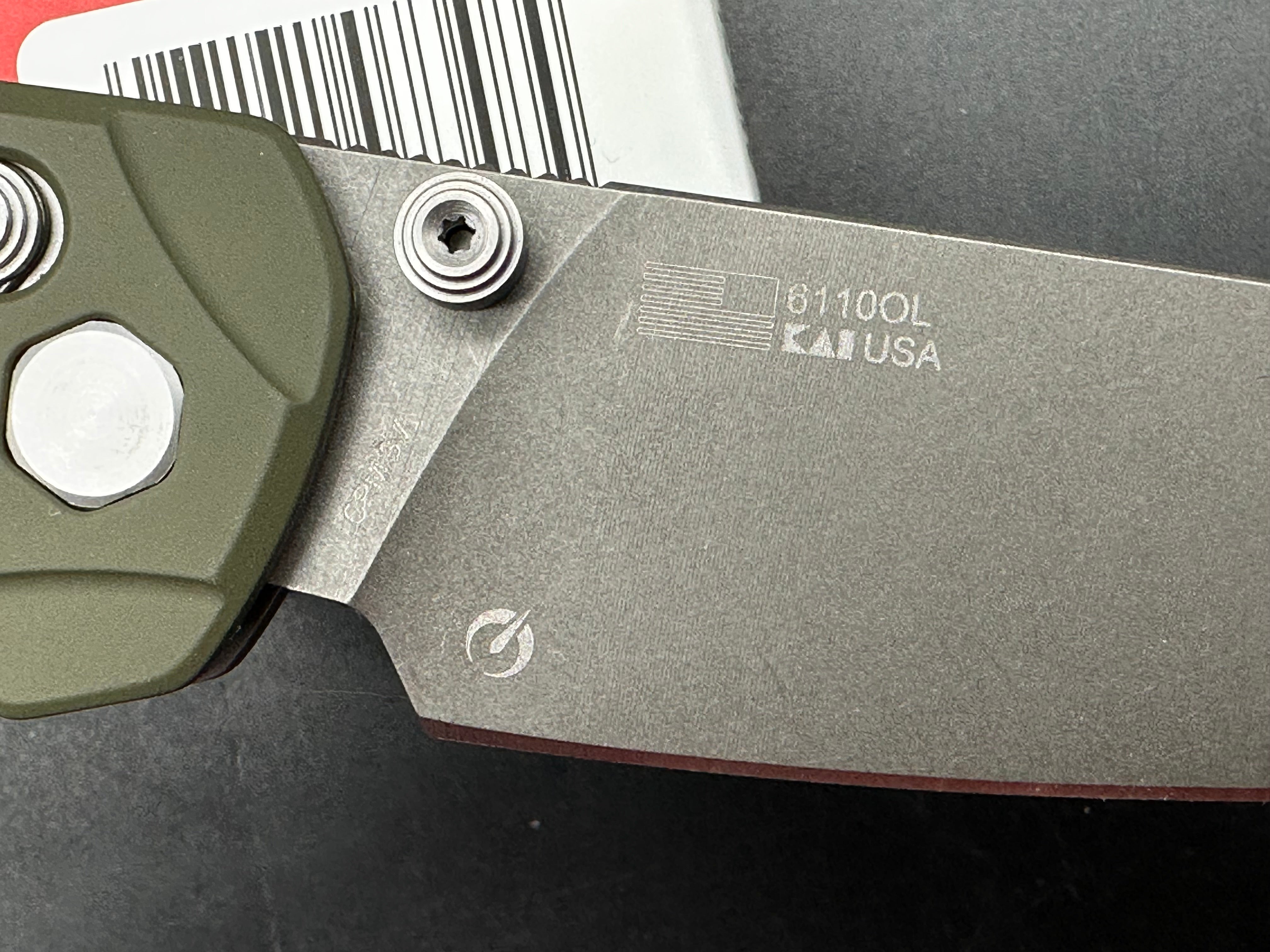 Kershaw Bel Air XL DuraLock Knife Olive Aluminum (3.4" Clear Cerakote). 3V blade