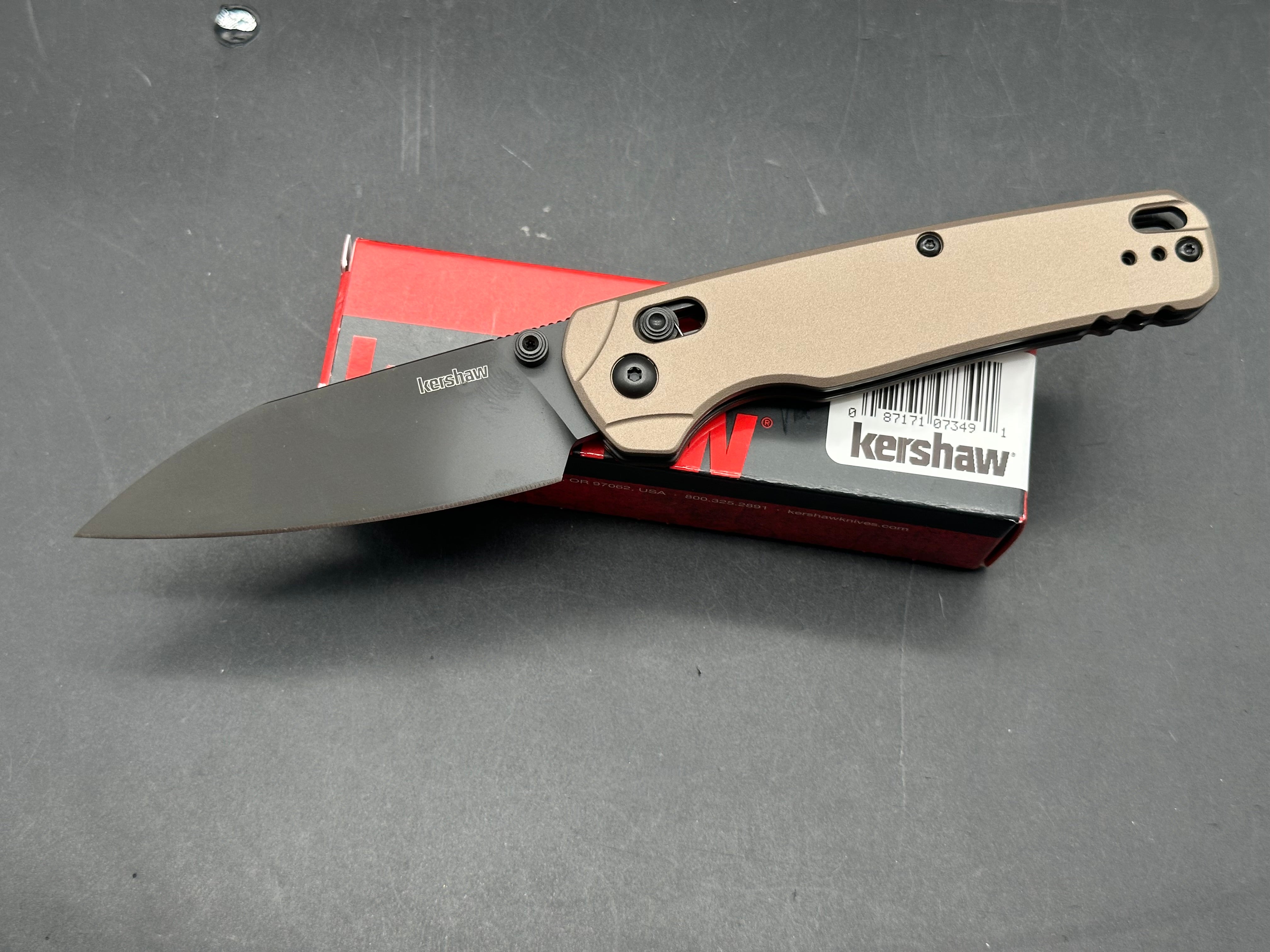 Kershaw Bel Air XL DuraLock Knife FDE Aluminum (3.4" Black)