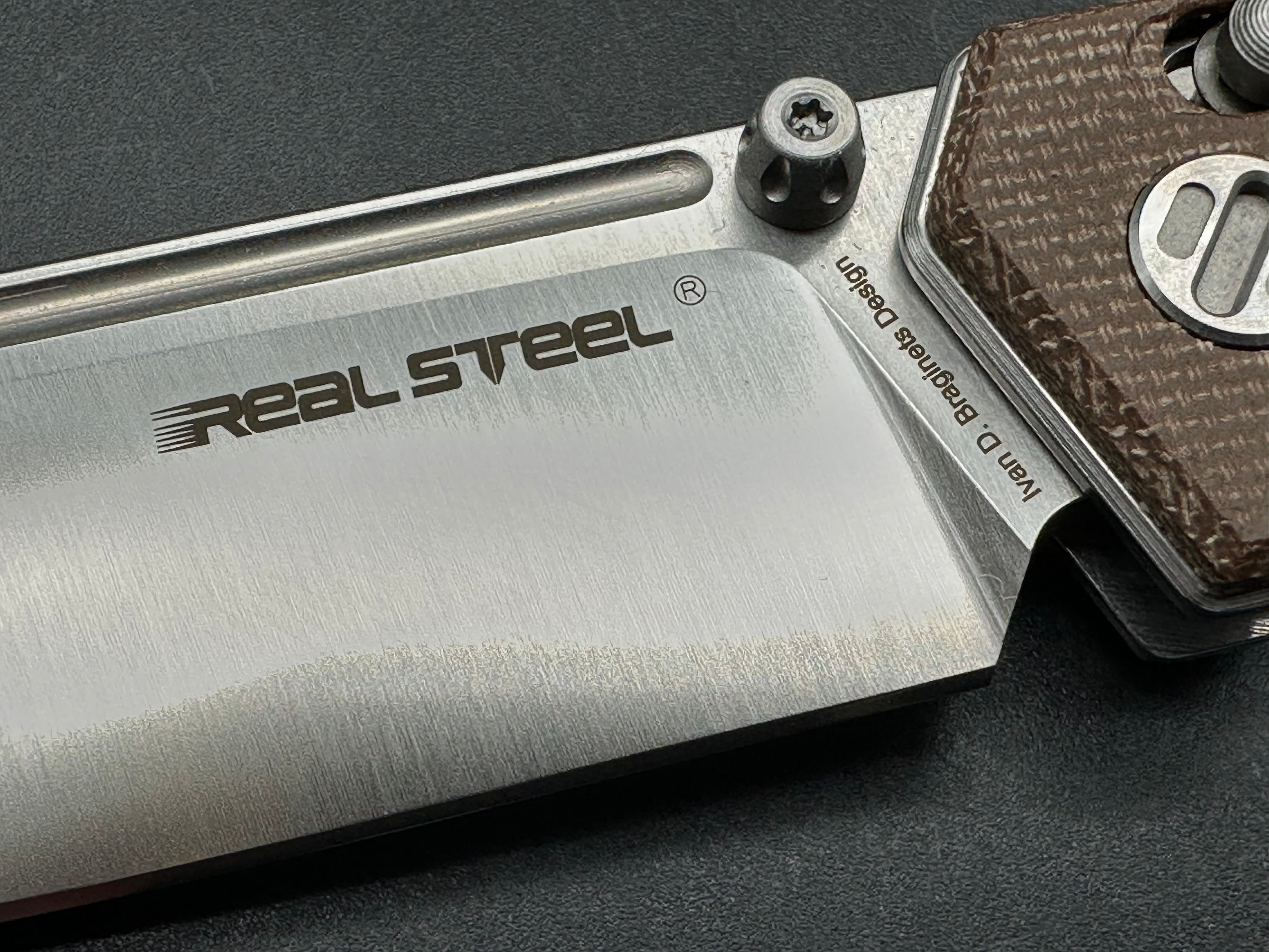 Real Steel Huginn Crossbar Lock Knife Micarta (3.65" Satin)