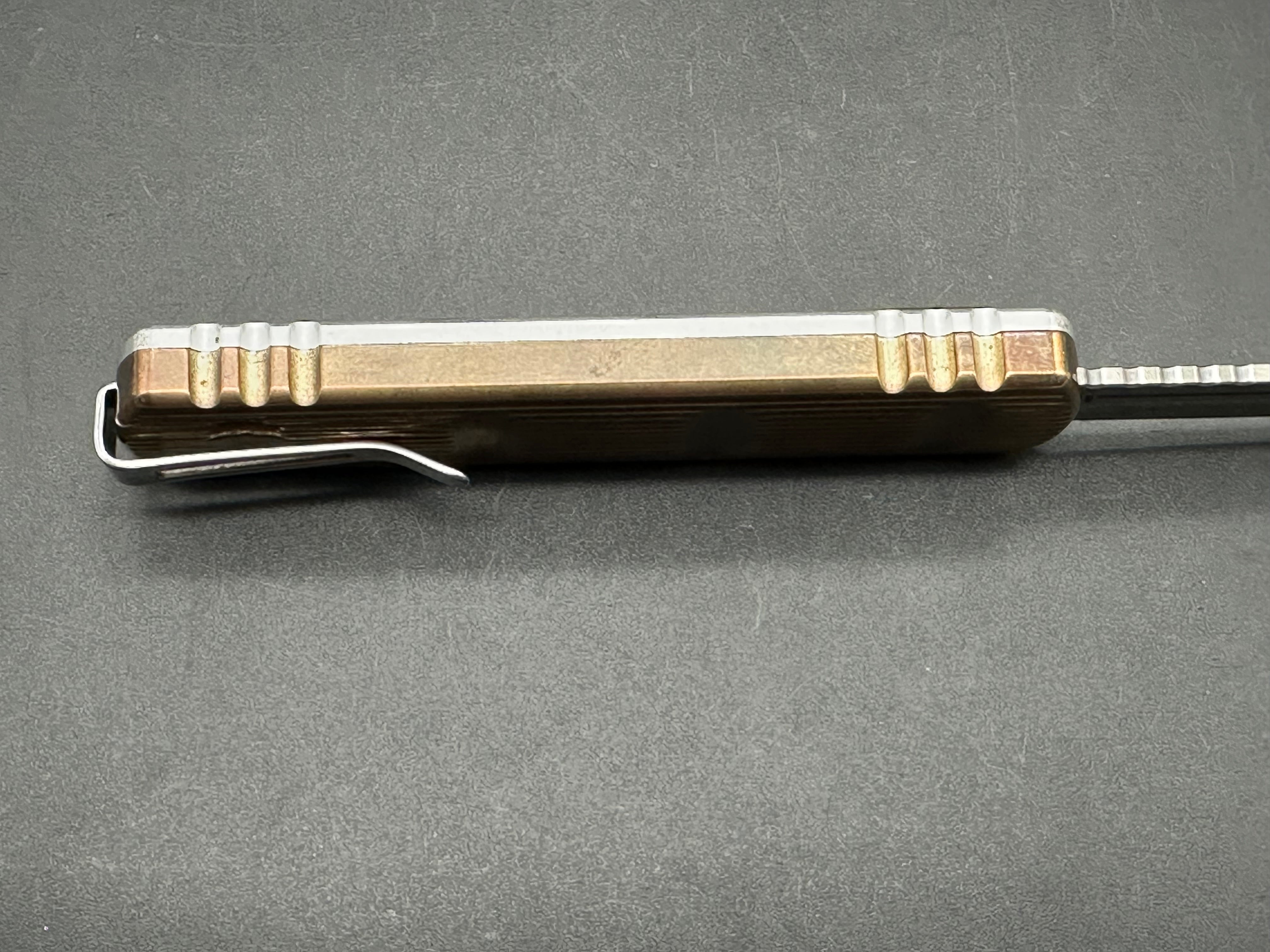 D Rocket Design Zulu Aluminum Bronze Top Satin M390 OTF Automatic