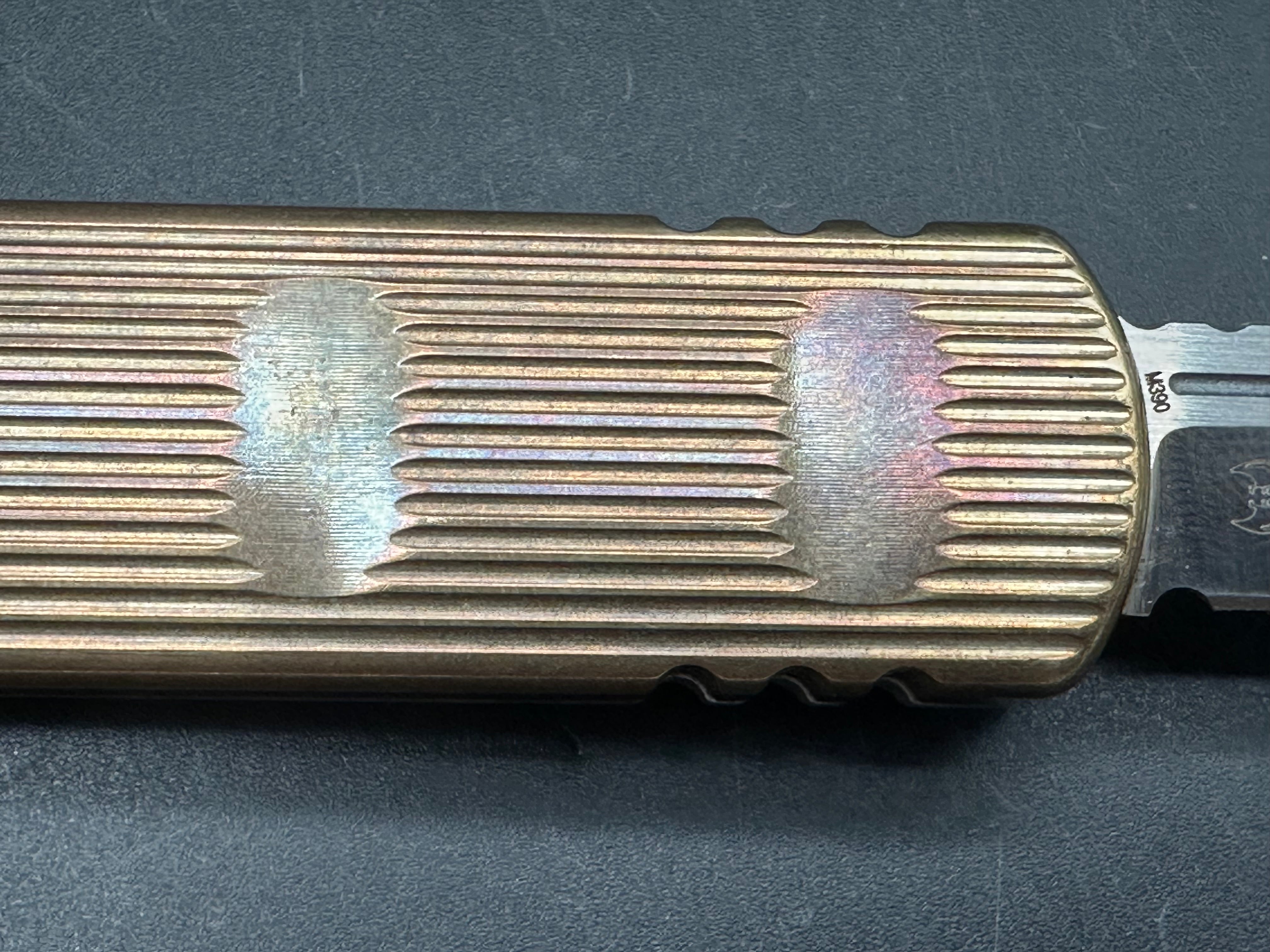 D Rocket Design Zulu Aluminum Bronze Top Satin M390 OTF Automatic