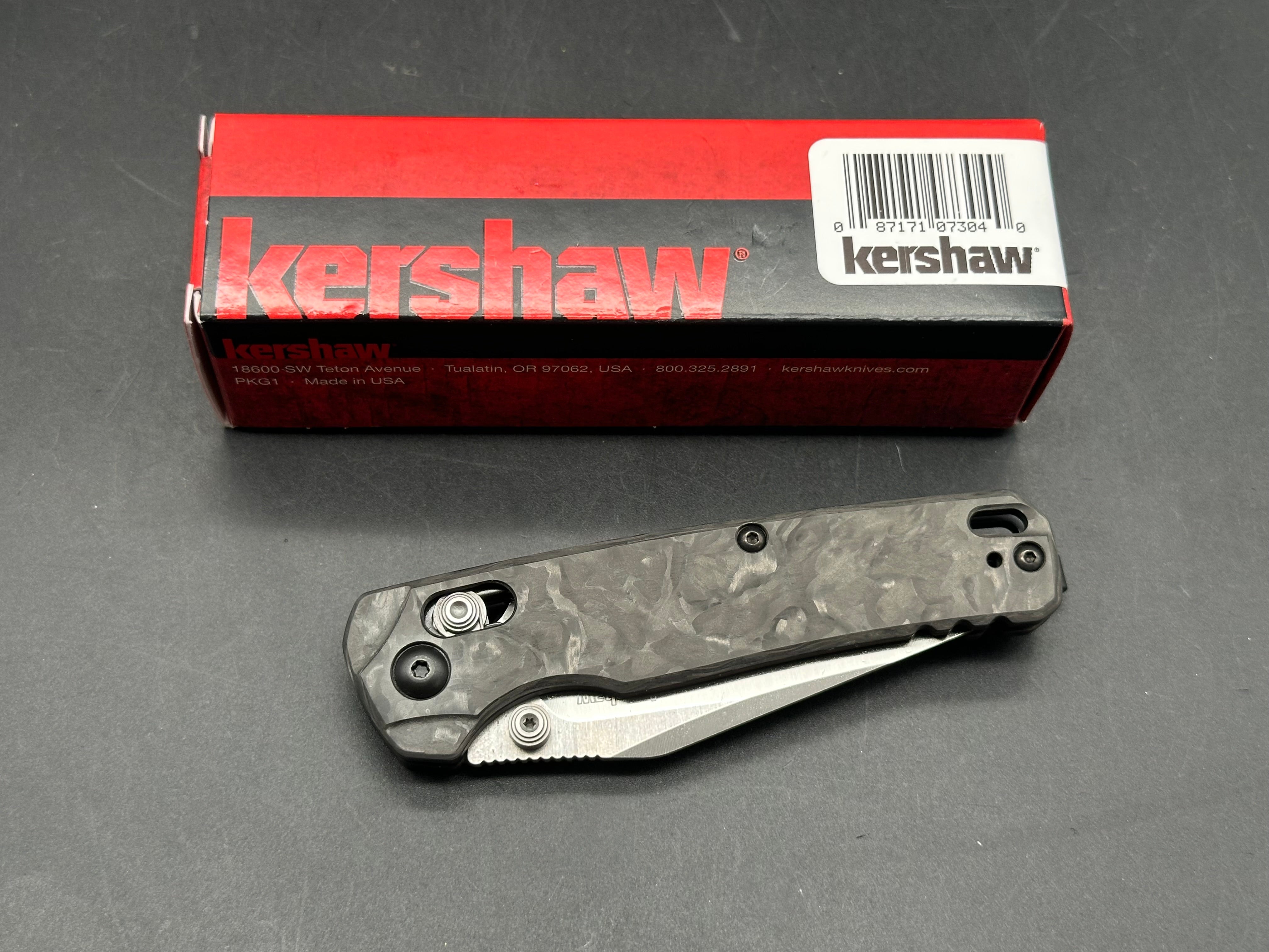 Kershaw Bel Air Clip Point DuraLock Knife Carbon Fiber (3.1" Satin)