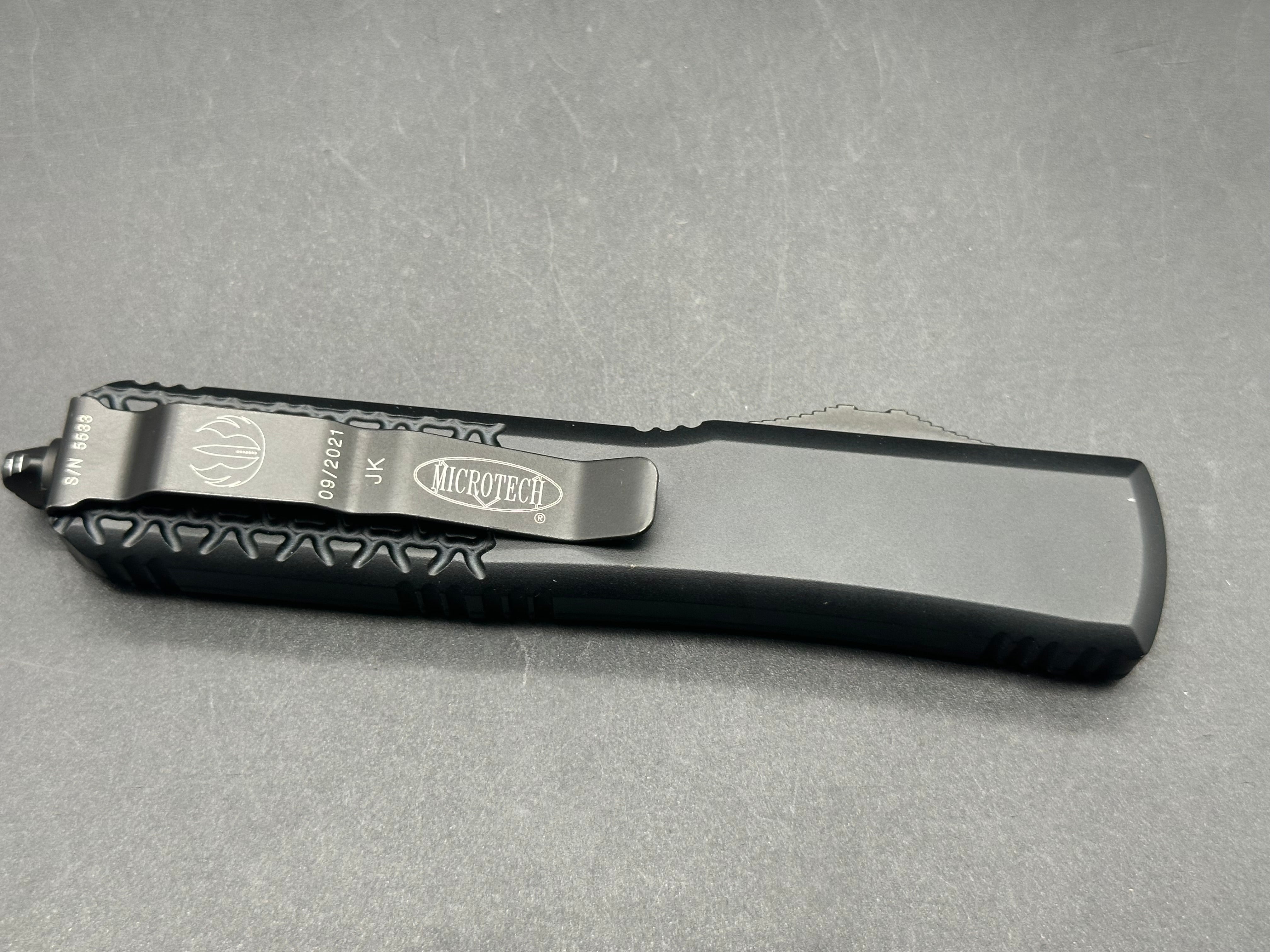 Microtech Ultratech Jedi Knight OTF Knife Black (3.4" Blue)