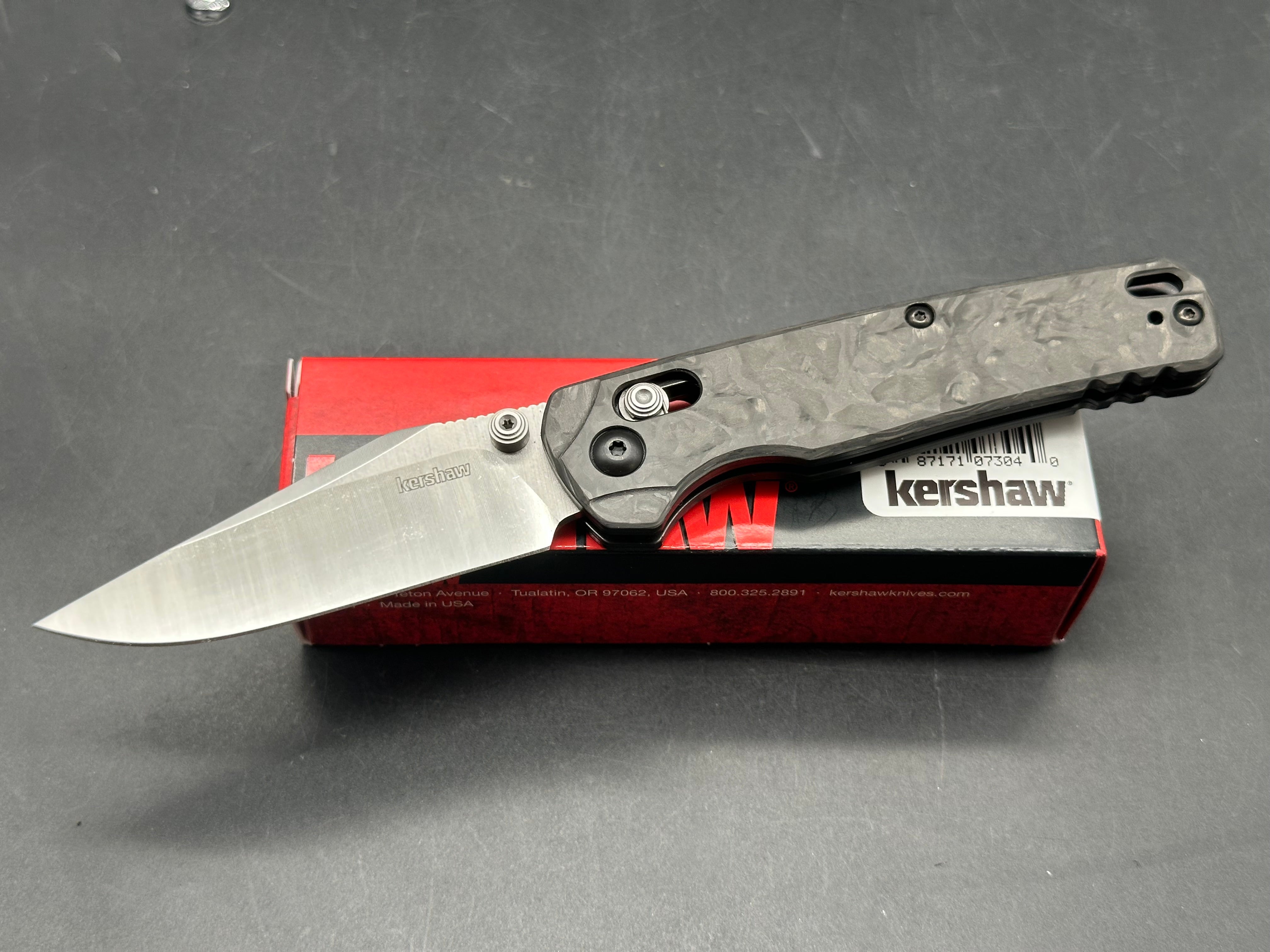 Kershaw Bel Air Clip Point DuraLock Knife Carbon Fiber (3.1" Satin)