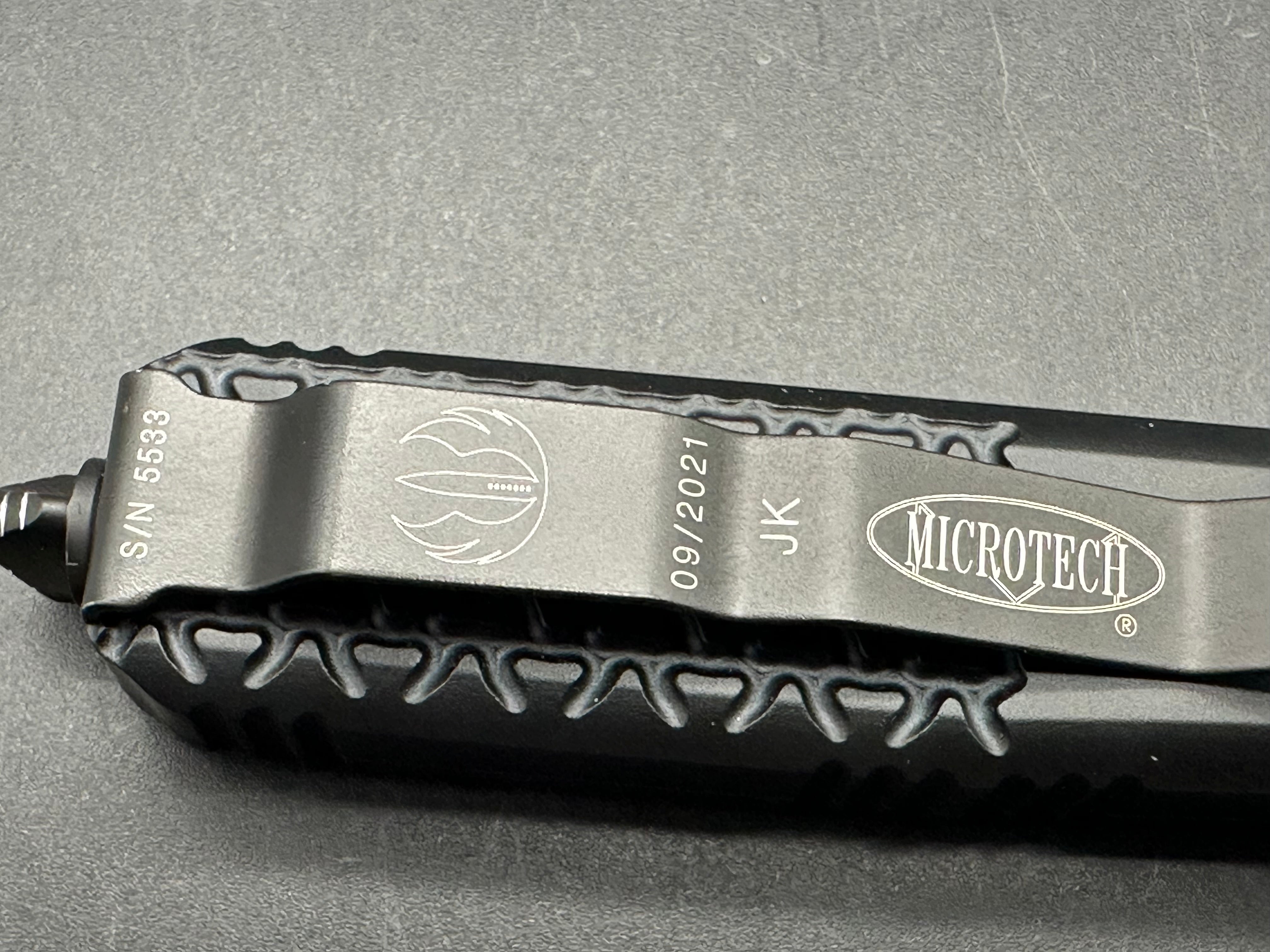 Microtech Ultratech Jedi Knight OTF Knife Black (3.4" Blue)