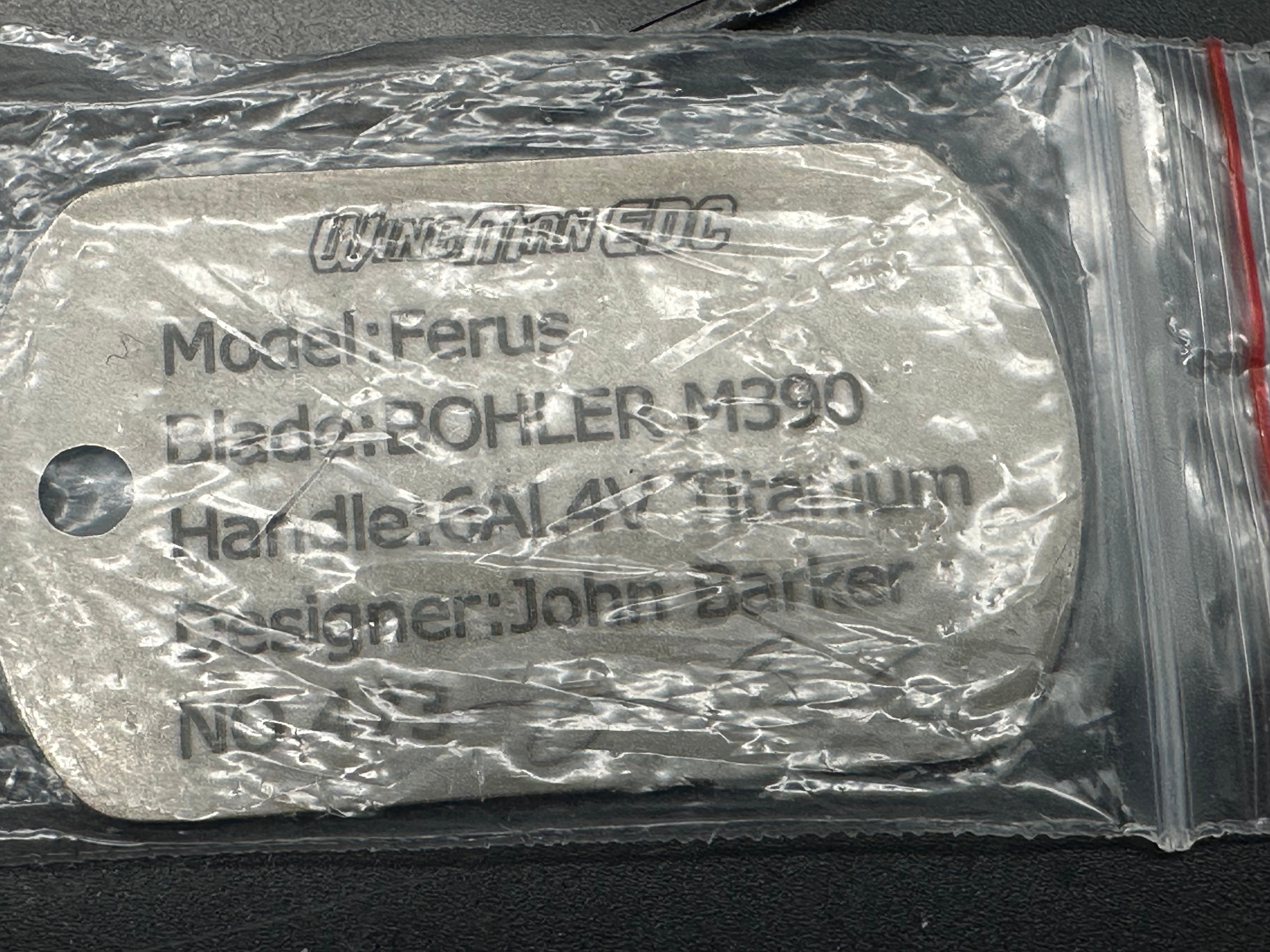 Wingman Ferus M390 Integral Titanium w/ Bronze Titanium Inlay