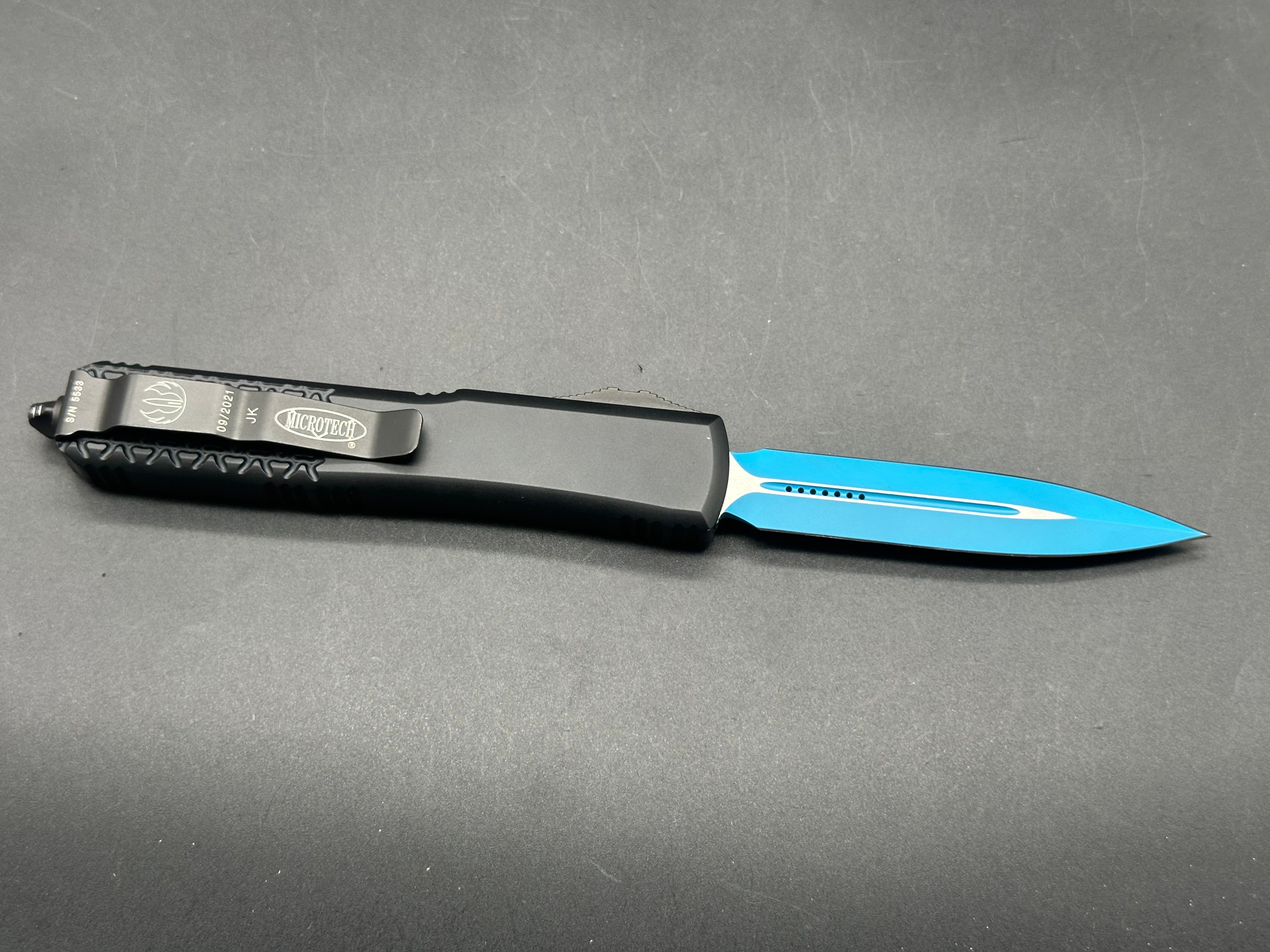 Microtech Ultratech Jedi Knight OTF Knife Black (3.4" Blue)