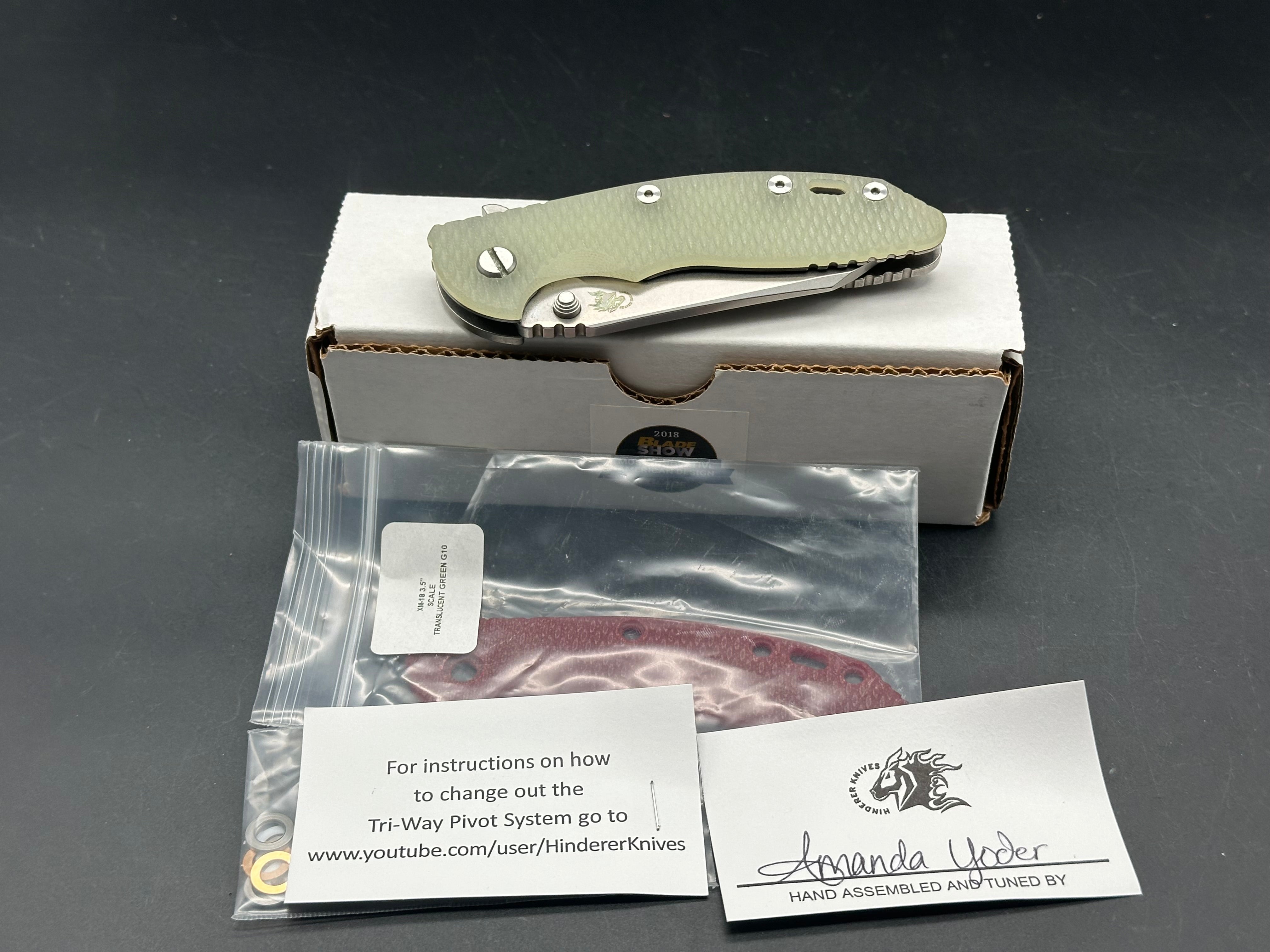 Hinderer XM-18 3.5 DLT Exclusive no choil wharncliffe gen 6 triway pivot M390