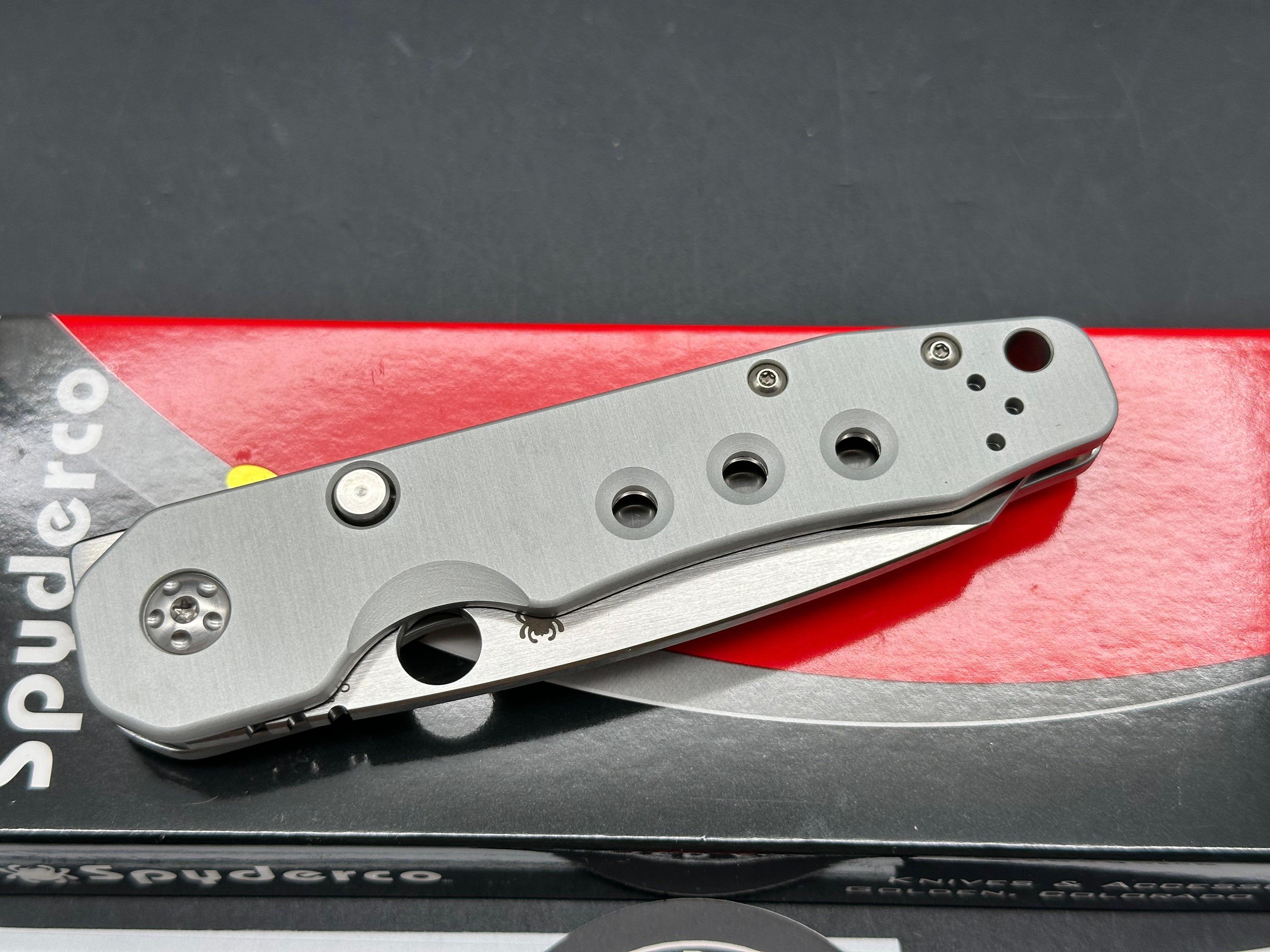 Spyderco Smock 3.39" CPM Cru Wear Satin Blade with Blasted Anodized Aluminum Scales