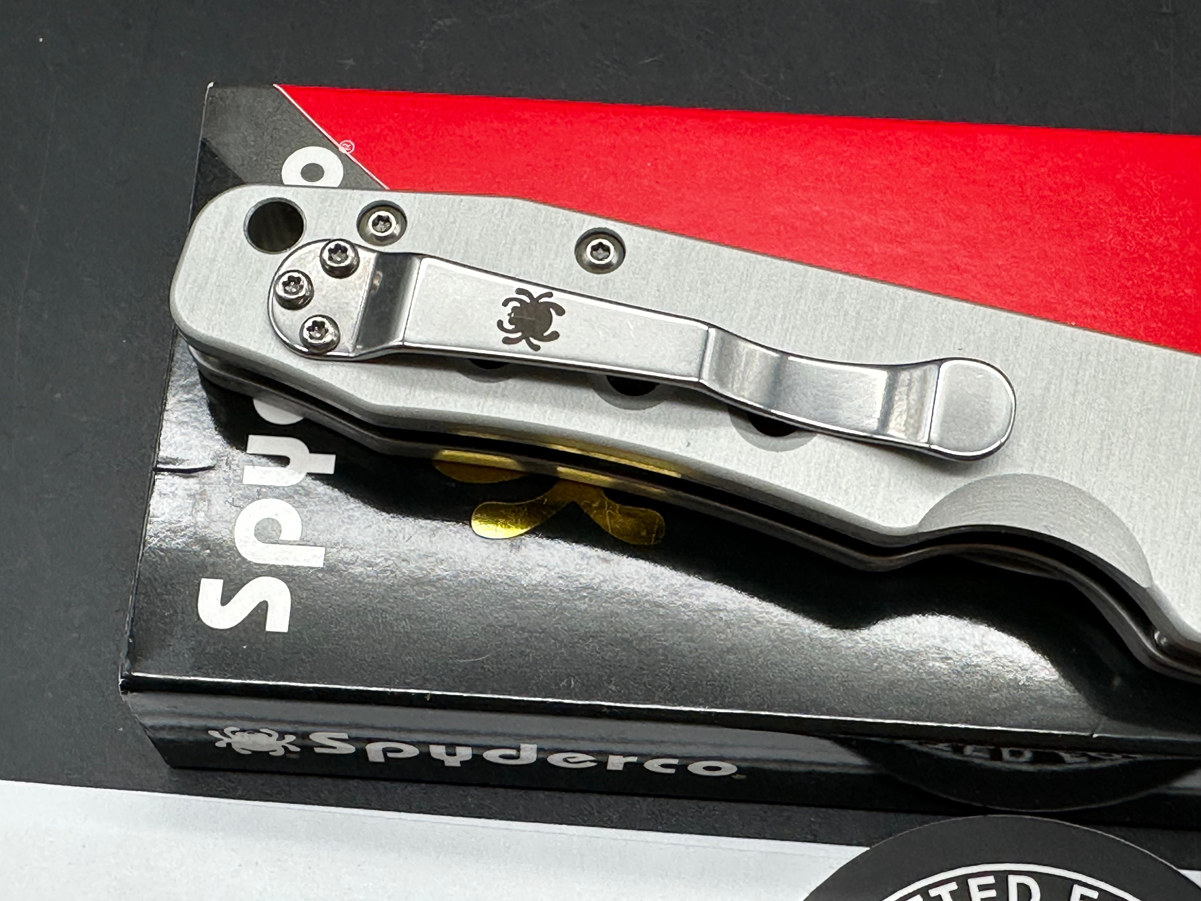 Spyderco Smock 3.39" CPM Cru Wear Satin Blade with Blasted Anodized Aluminum Scales