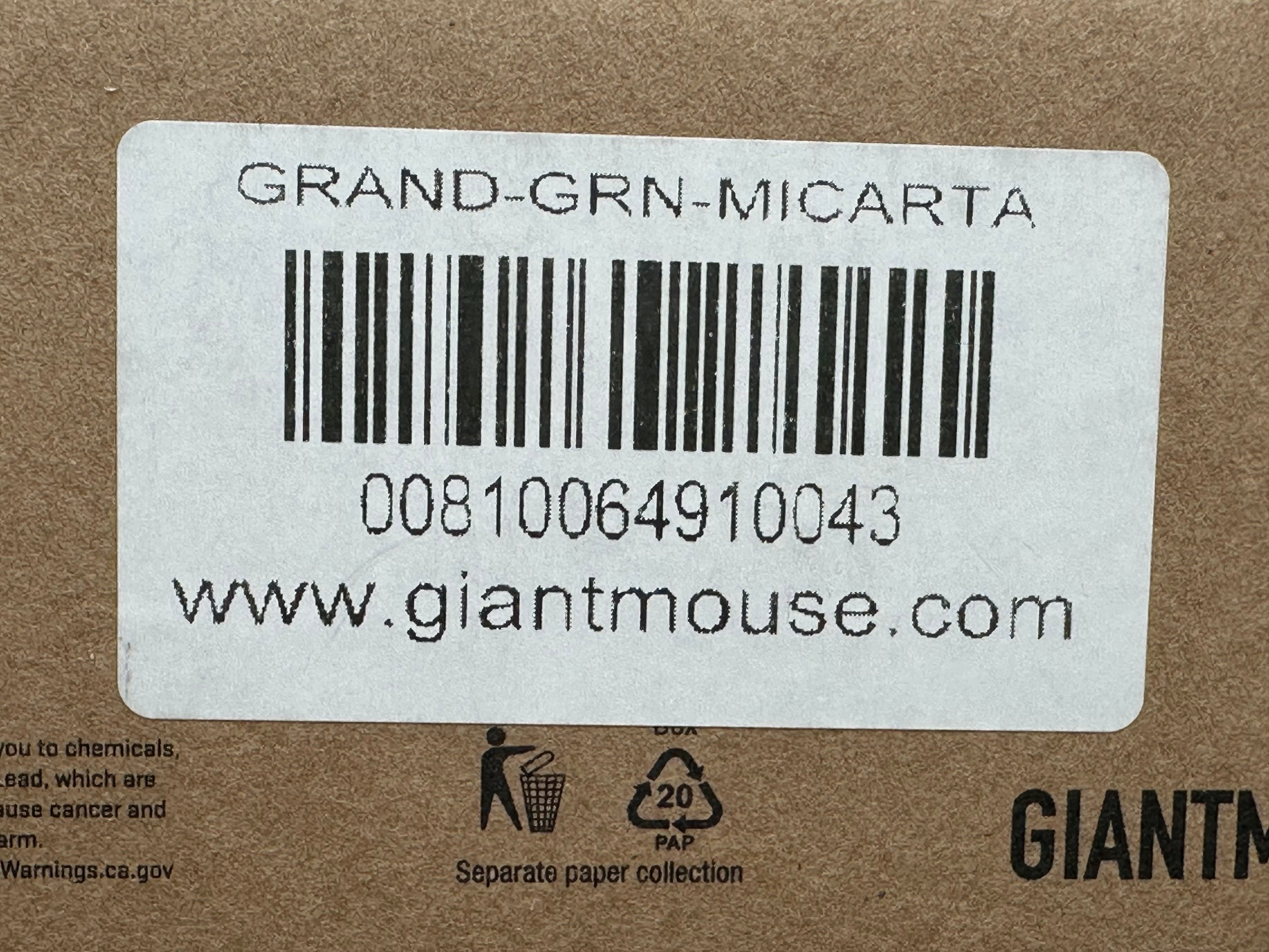 GiantMouse Ace Grand 3.3125" Elmax Stonewash Blade with Green Canvas Micarta Scales