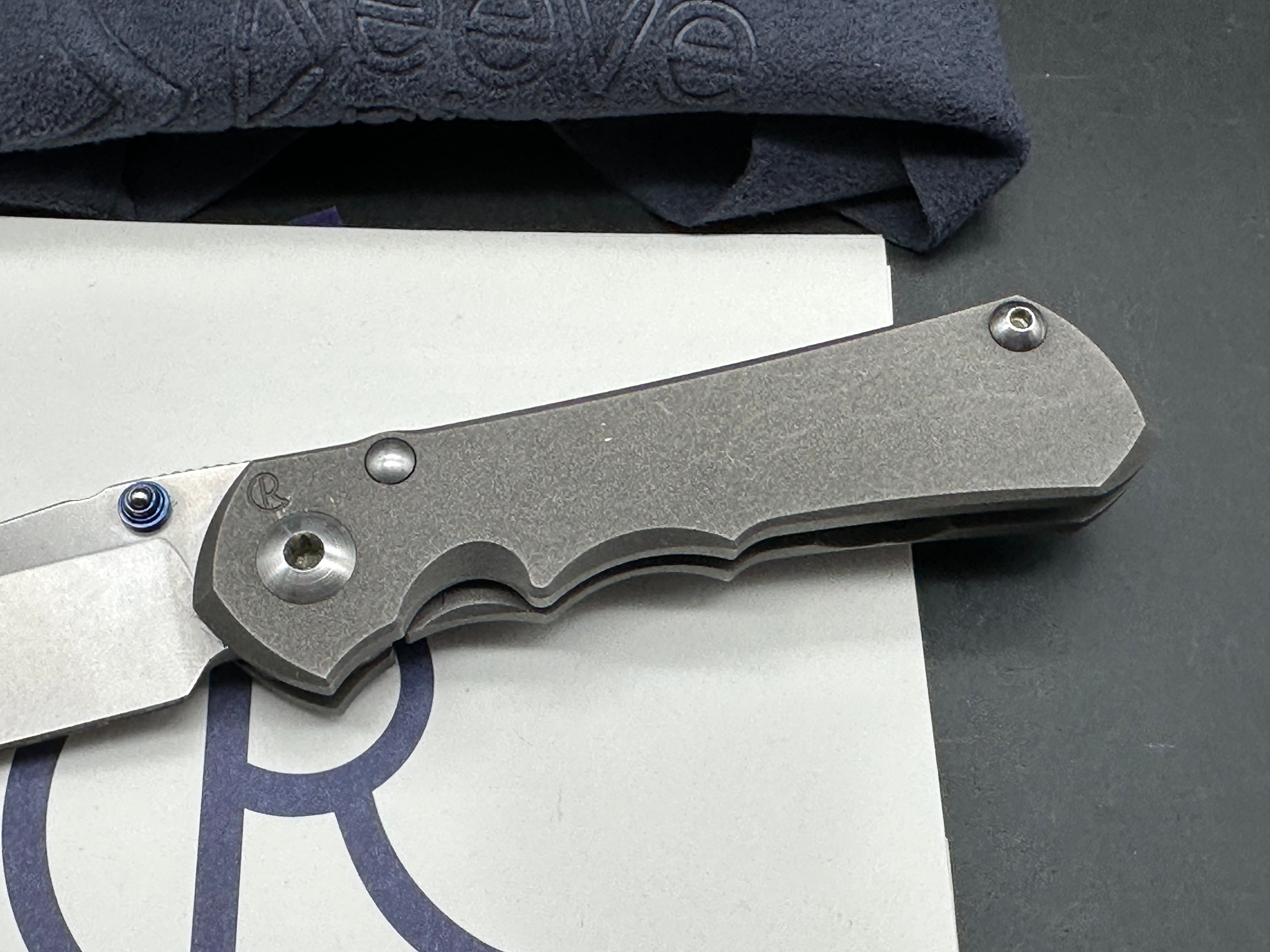 CRK Small Inkosi S35V plain Jane drop point user with snail trails