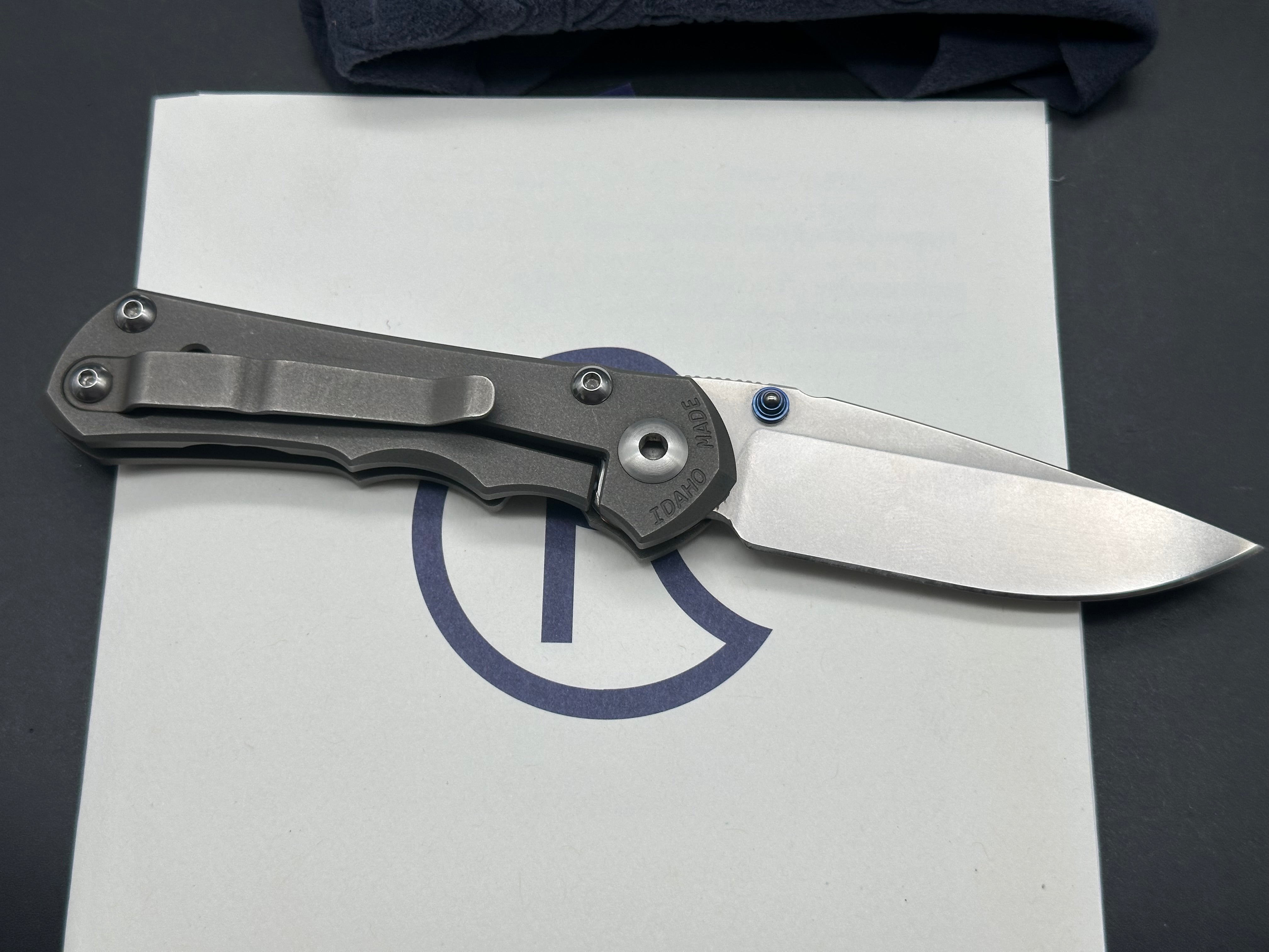 CRK Small Inkosi S35V plain Jane drop point user with snail trails