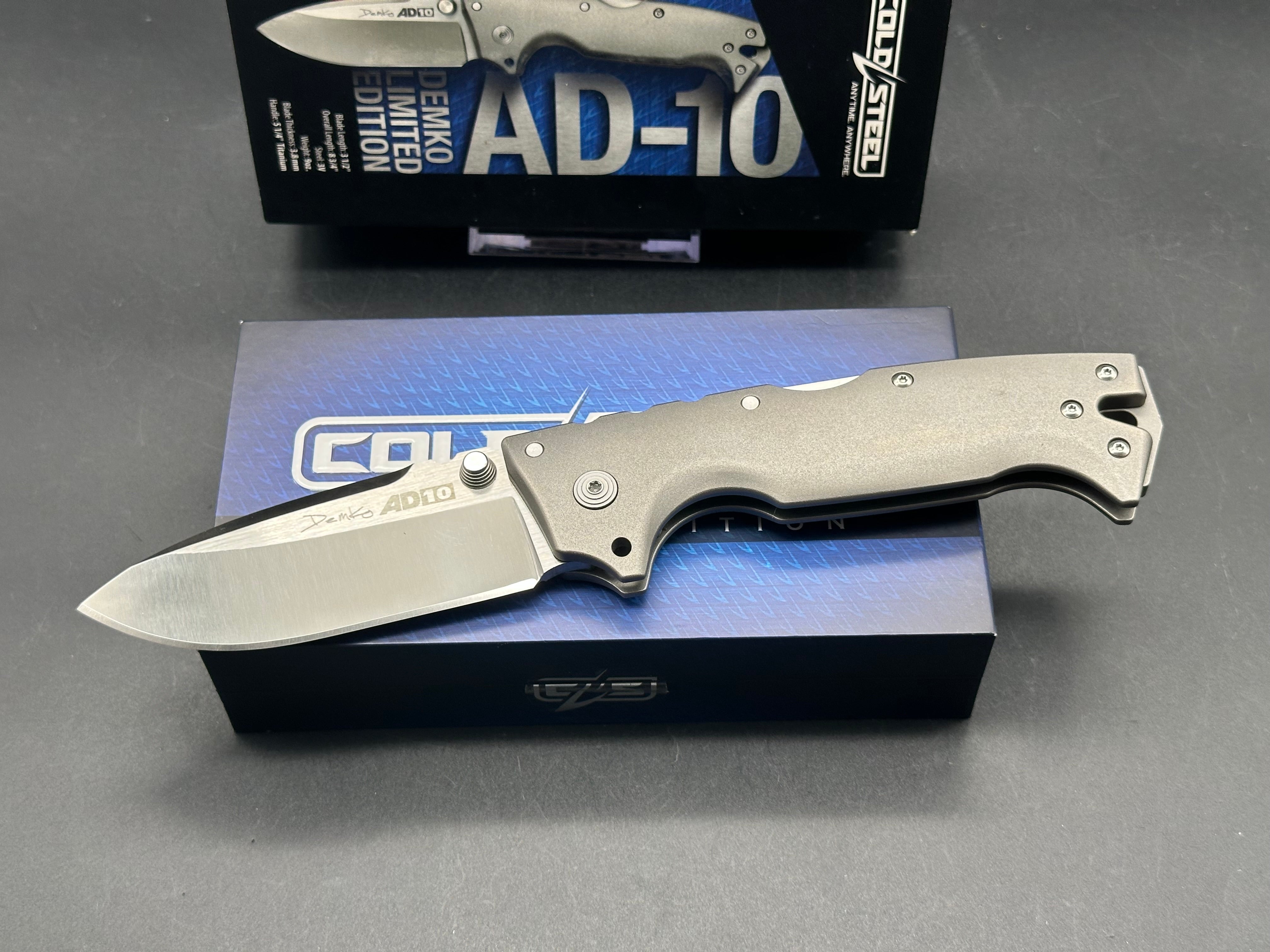 Cold Steel limited edition AD-10 / titanium/CPM-3V  satin blade