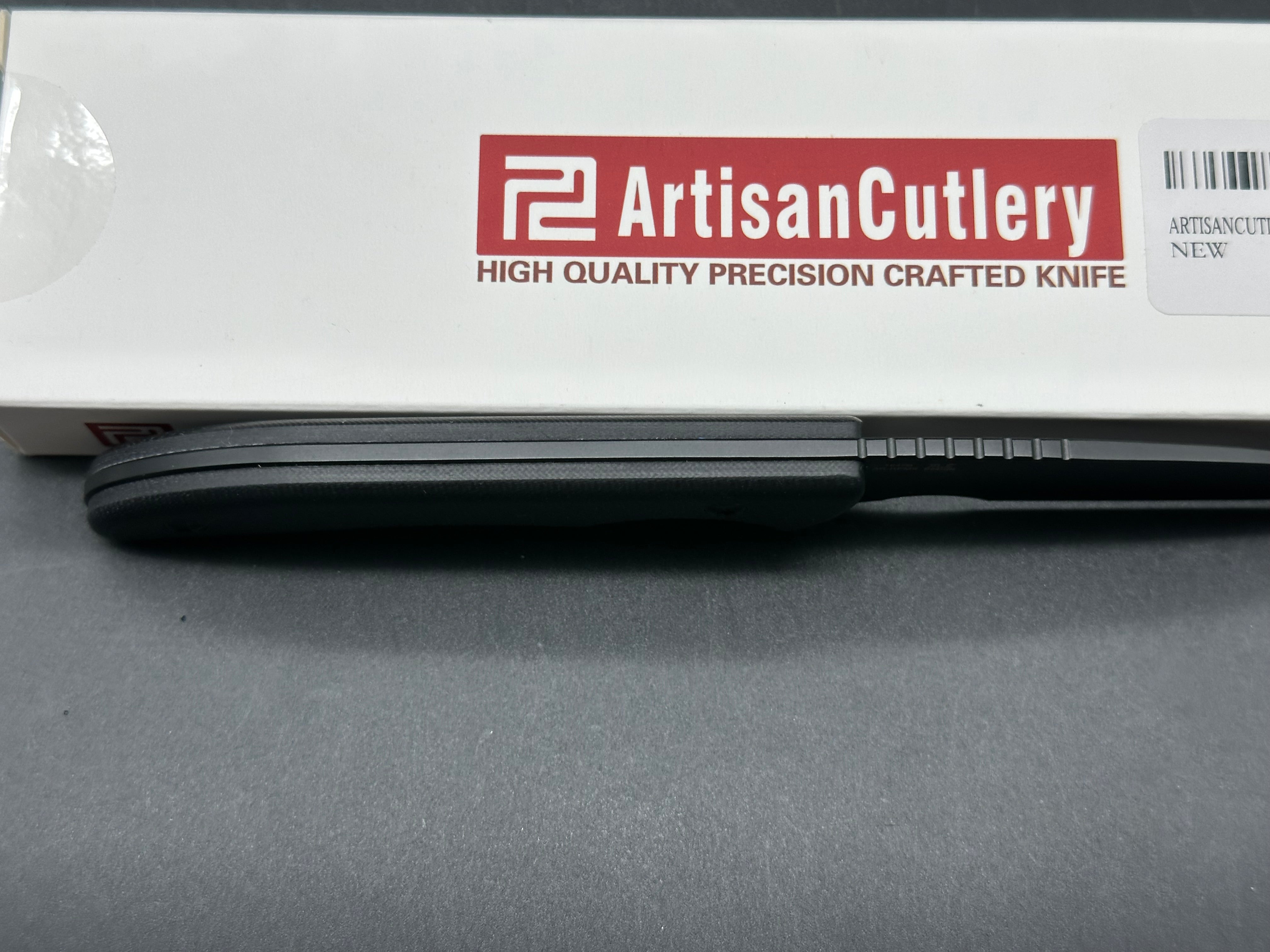 ARTISAN CUTLERY SEA SNAKE FIXED BLADE BLACK G10 HANDLE AR-RPM9 DROP POINT
