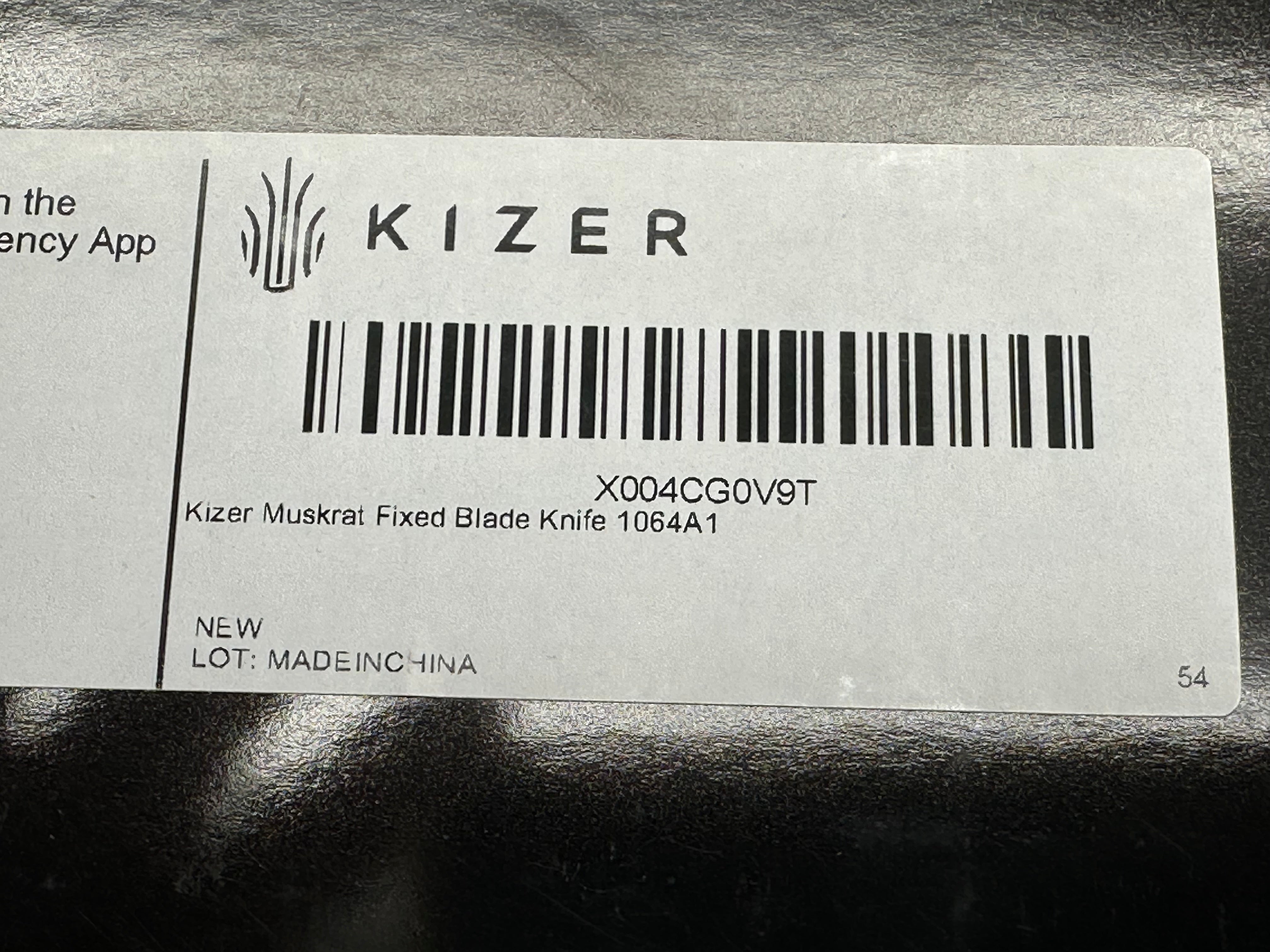 KIZER MUSKRAT FIXED BLADE KNIFE GREEN G10 HANDLE D2 CLIP POINT PLAIN BLACK BLADE