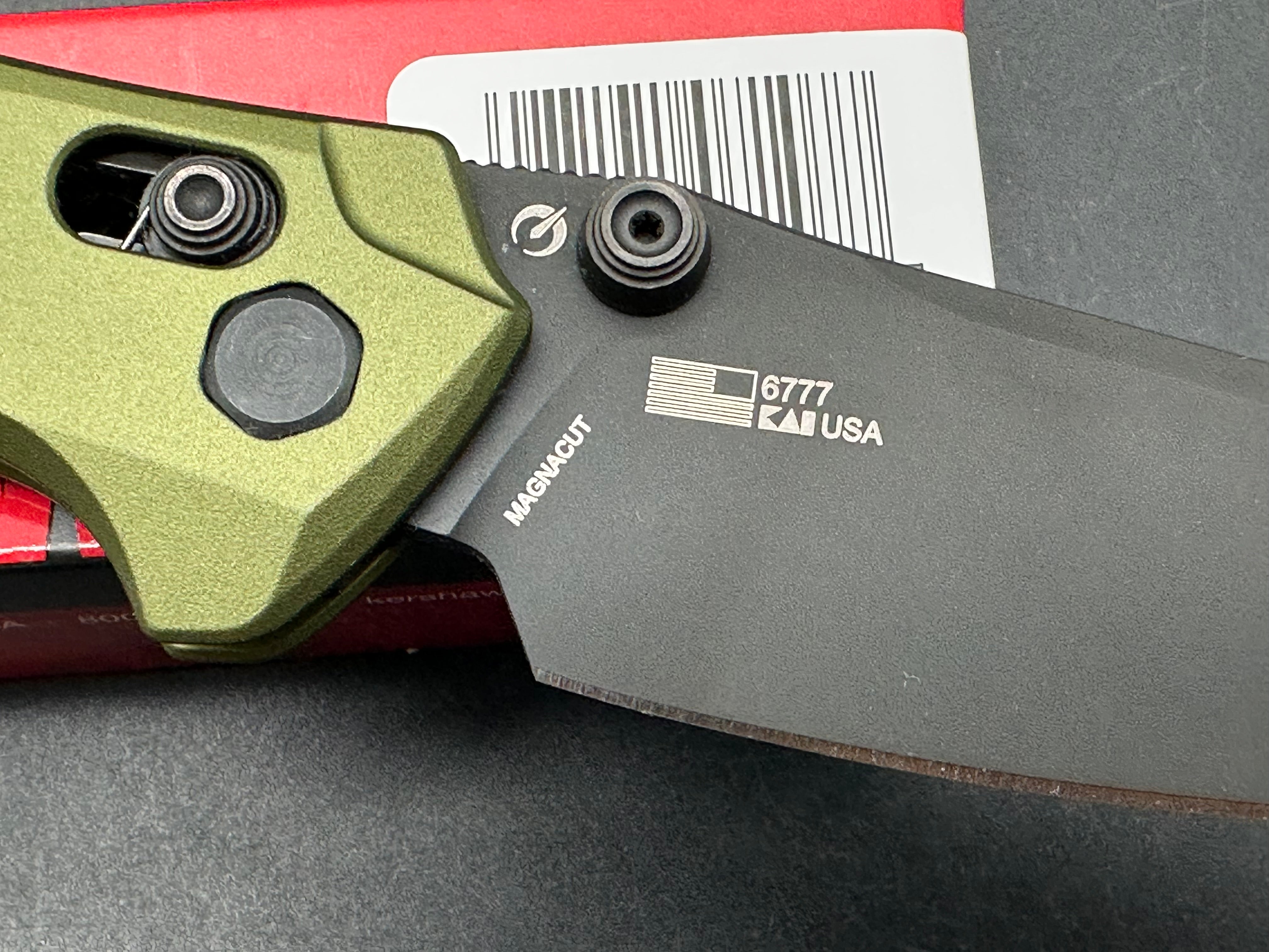 KERSHAW BAREKNUCKLE DURALOCK FOLDING KNIFE GREEN ALUMINUM HANDLE CPM MAGNACUT BLACK SHEEPSFOOT BLADE