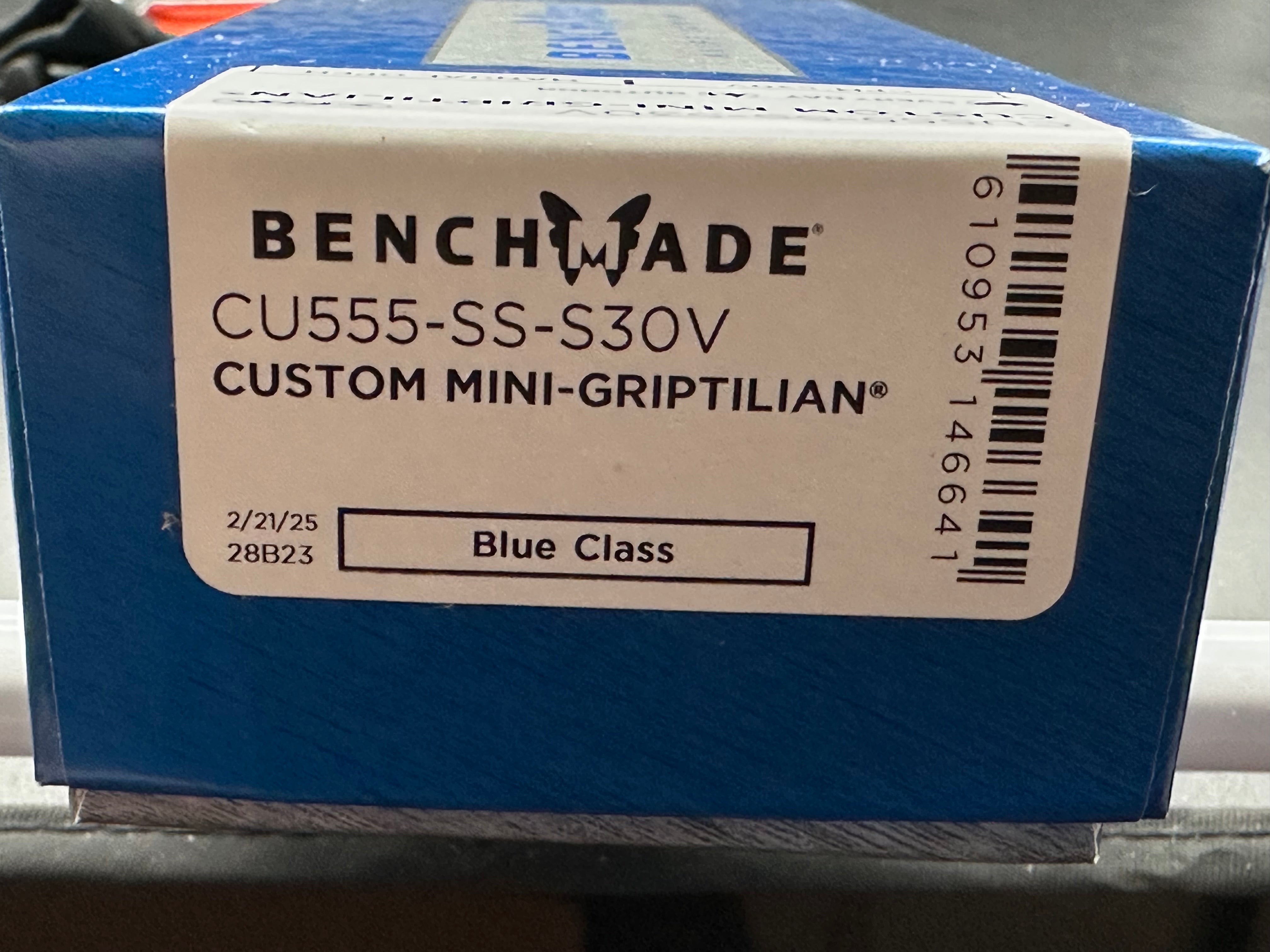 Benchmade Mini Griptilian-Custom (NEW), 2.91" CPM S30V Sheepsfoot Blade with Orange GRN Handle