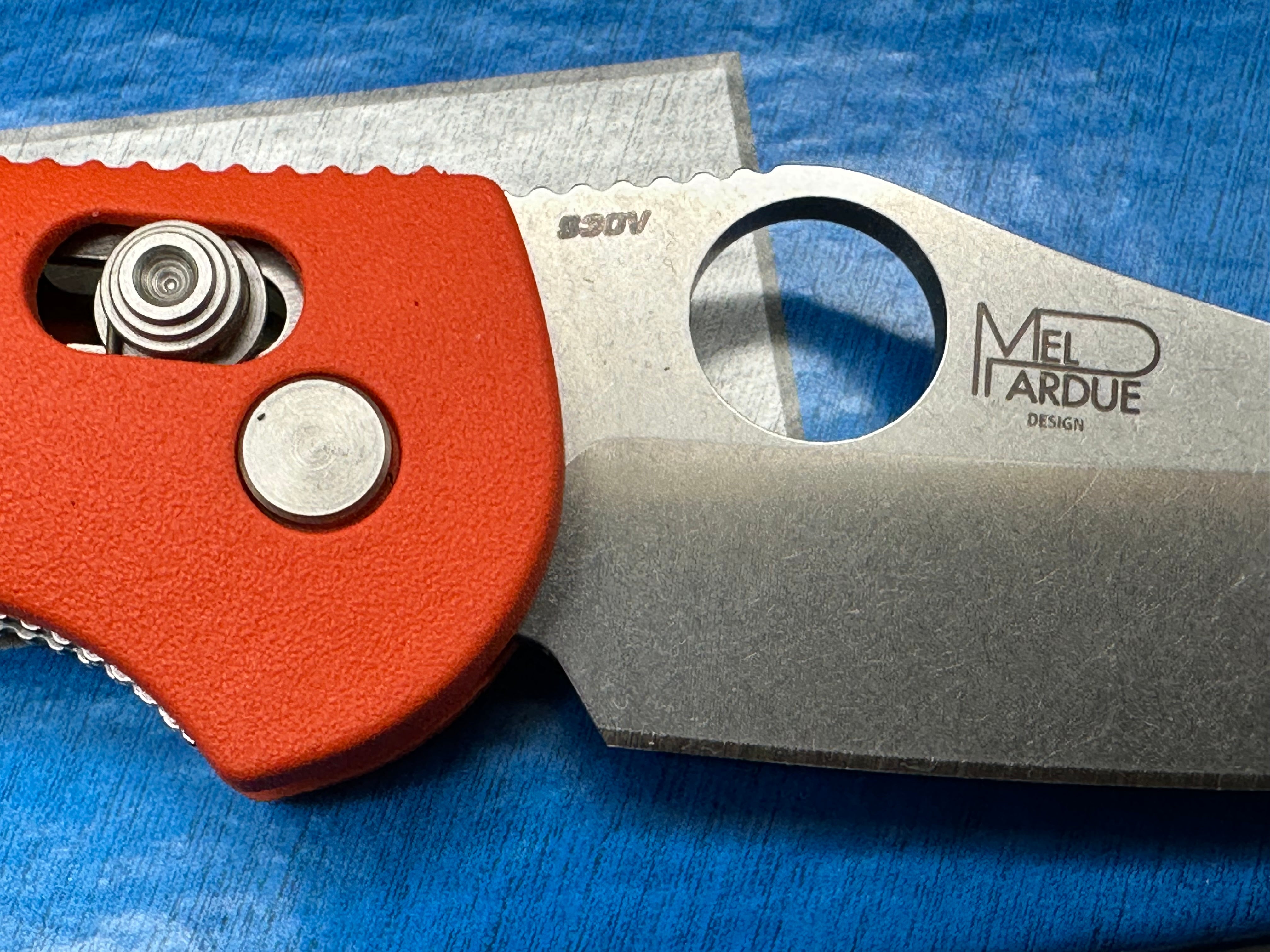 Benchmade Mini Griptilian-Custom (NEW), 2.91" CPM S30V Sheepsfoot Blade with Orange GRN Handle