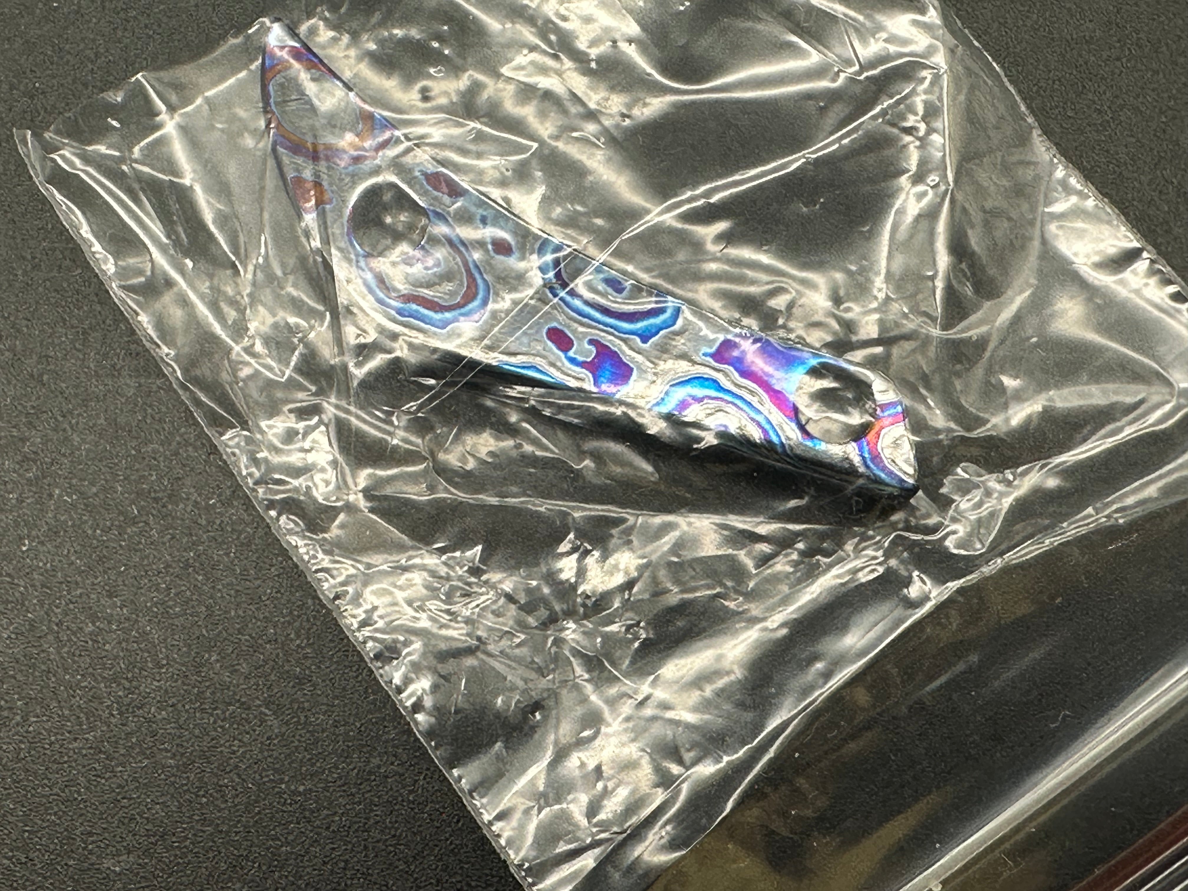 Divo Knives Stout Copper/CF scales titanium frame w/20CV blade & timascus back spacer