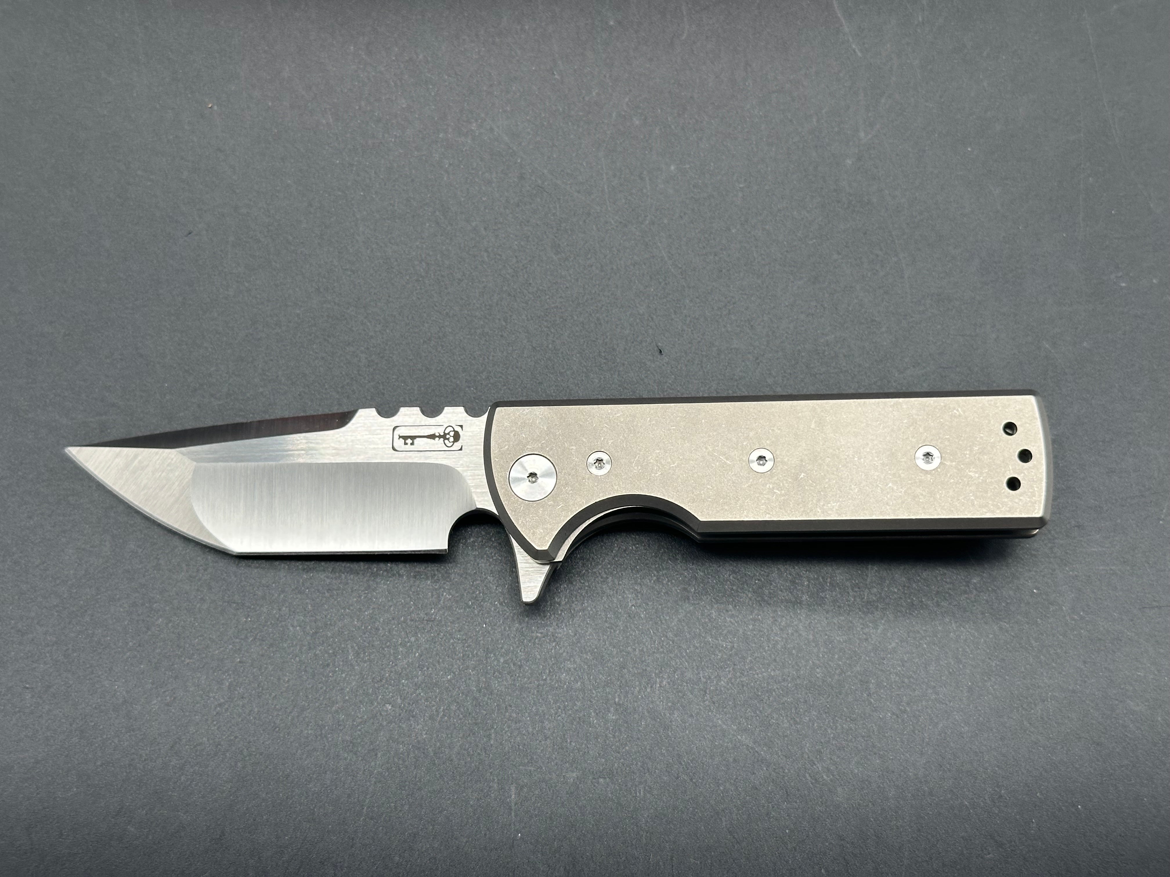 Chaves T.A.K. Liner Lock Knife Drop Point Titanium (2.75" Satin M390)
