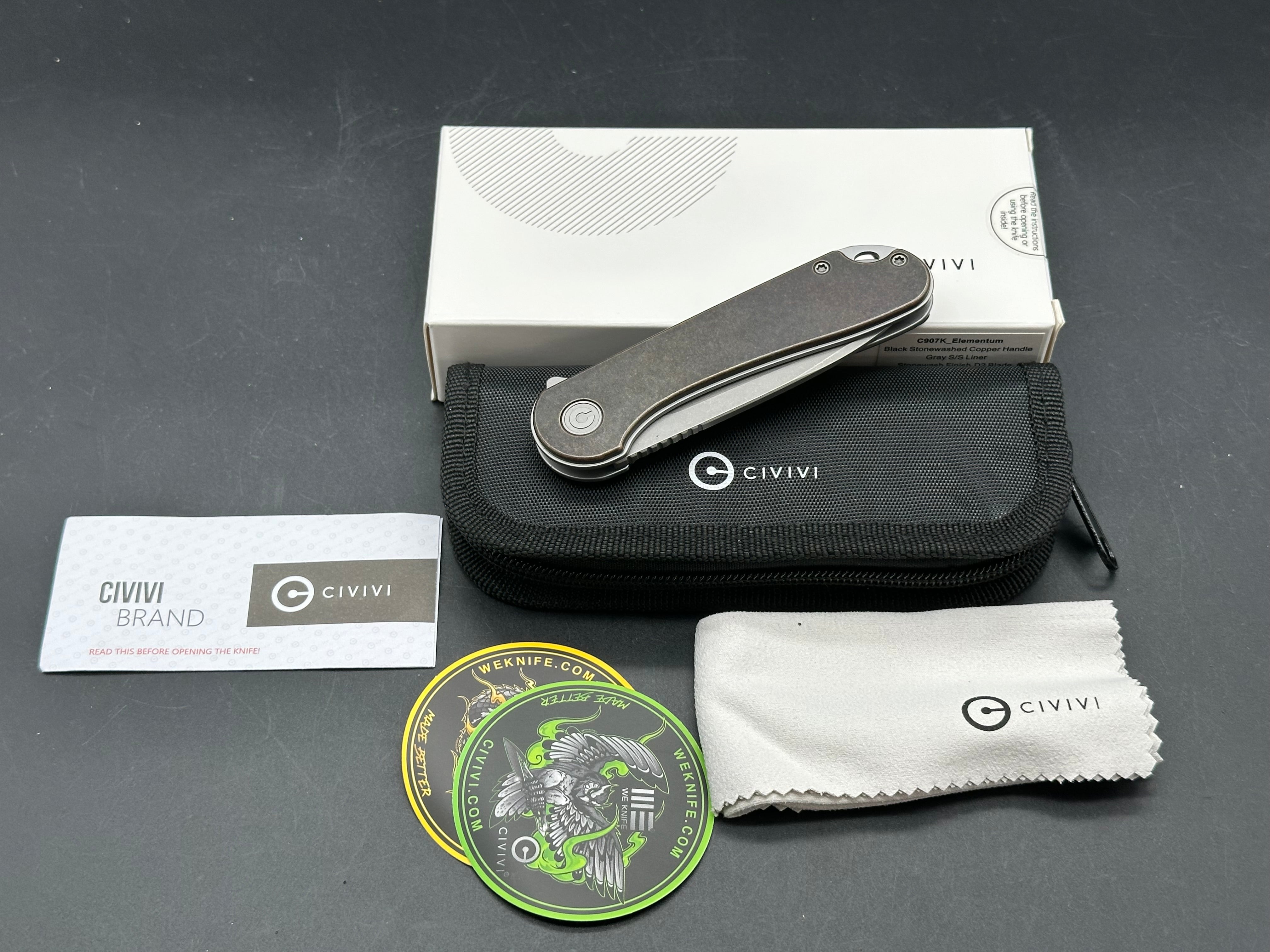 CIVIVI Elementum Liner Lock Knife Copper (2.9" Stonewash)