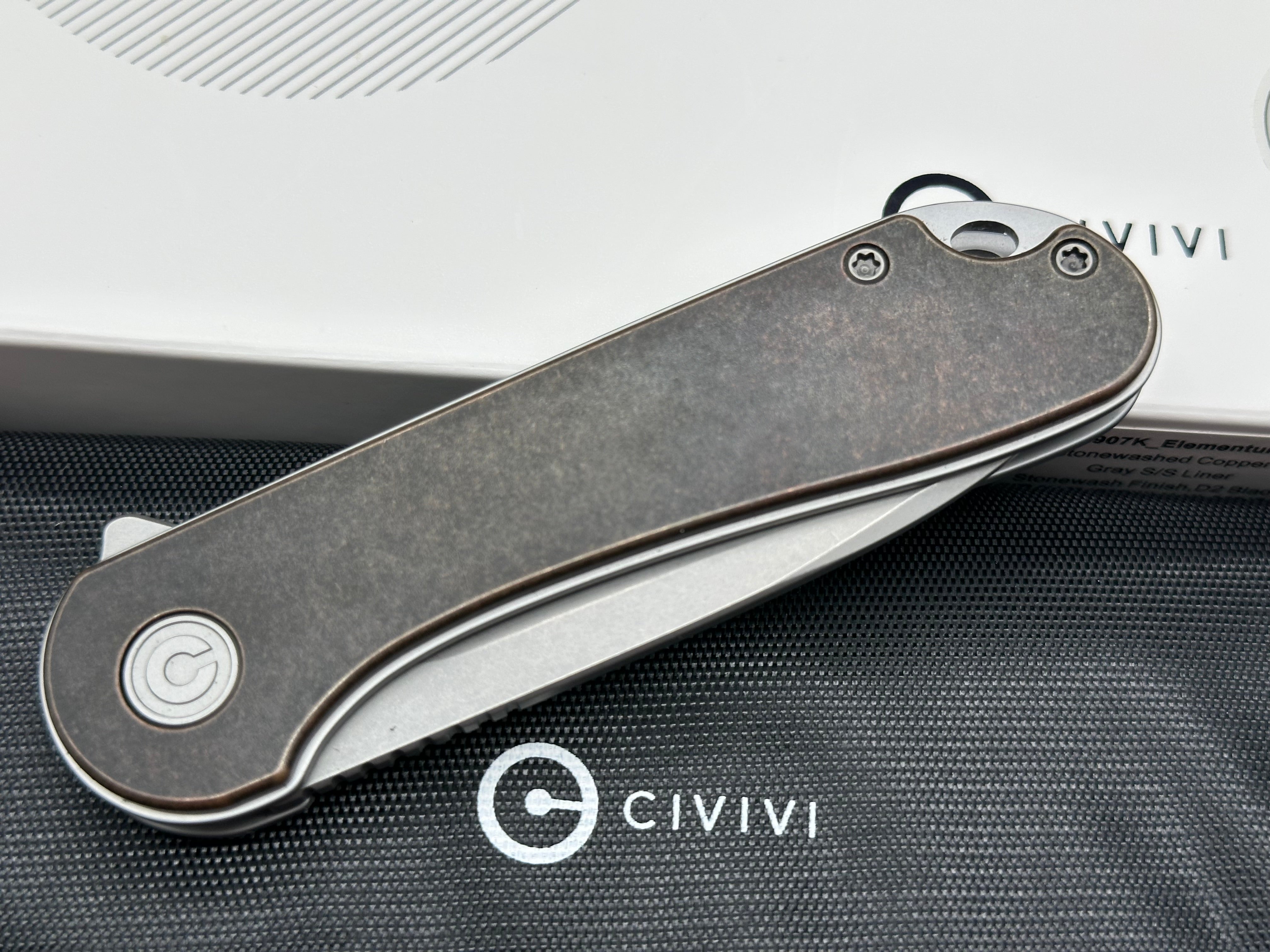CIVIVI Elementum Liner Lock Knife Copper (2.9" Stonewash)
