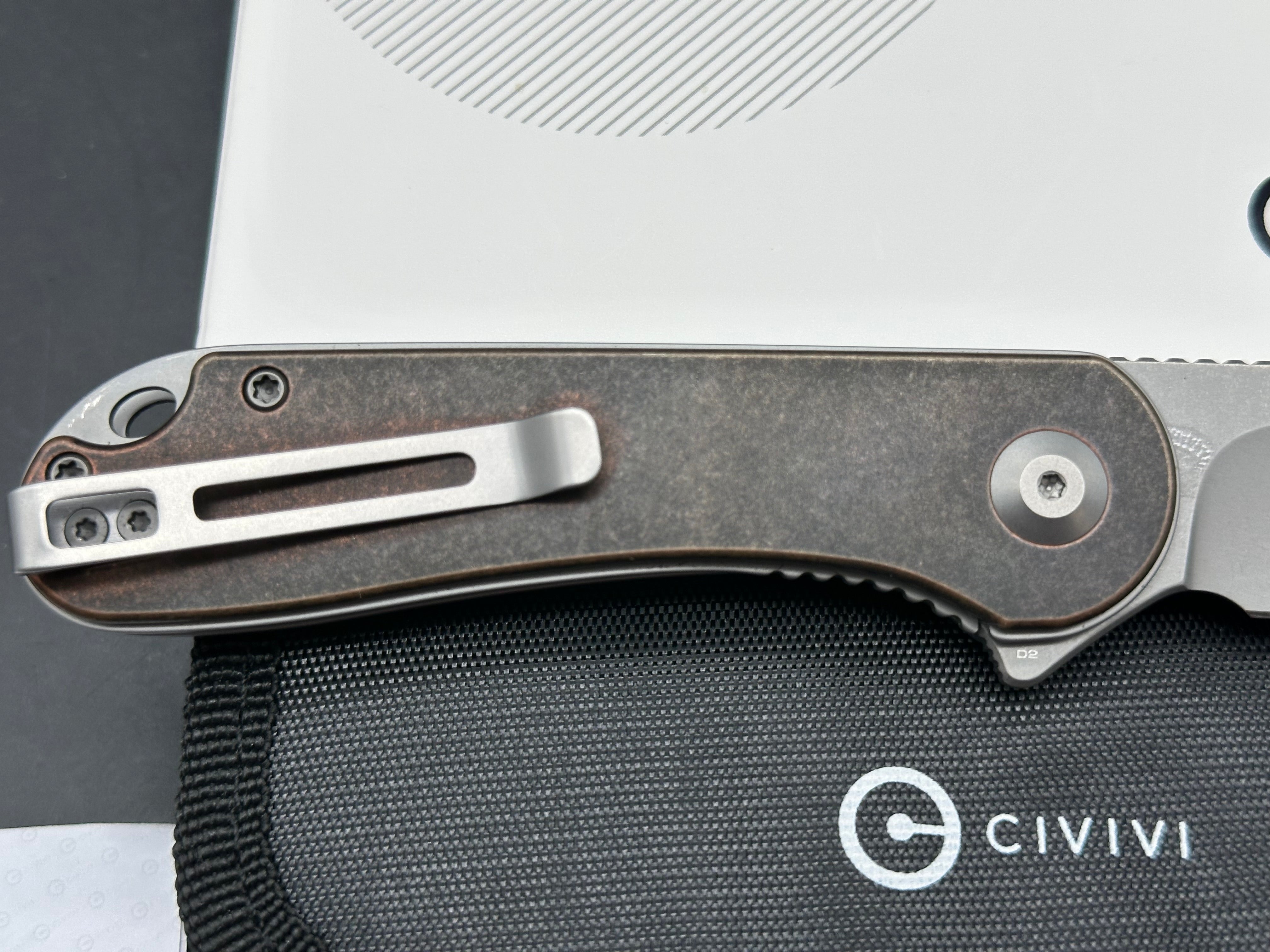 CIVIVI Elementum Liner Lock Knife Copper (2.9" Stonewash)