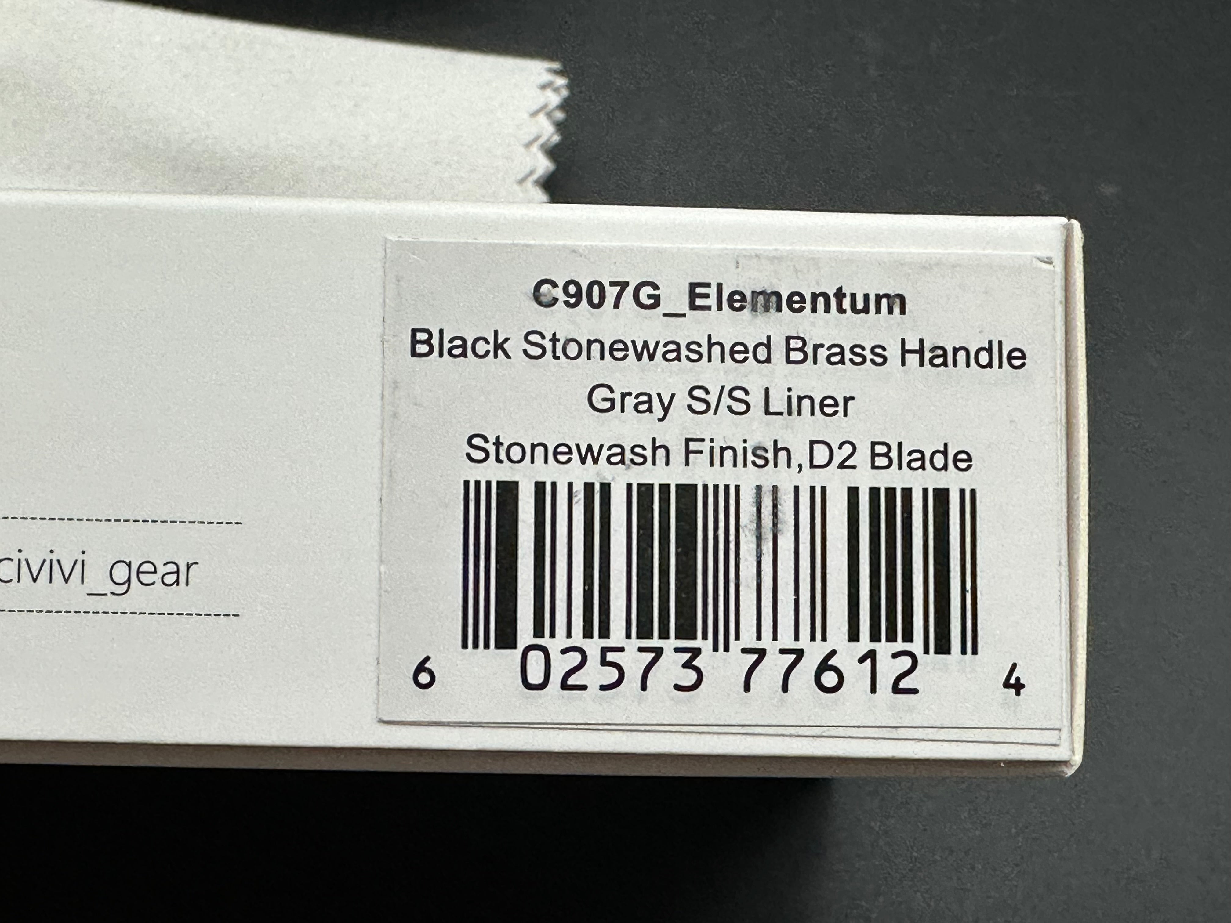 CIVIVI Elementum Liner Lock Knife Brass (2.9" Stonewash)