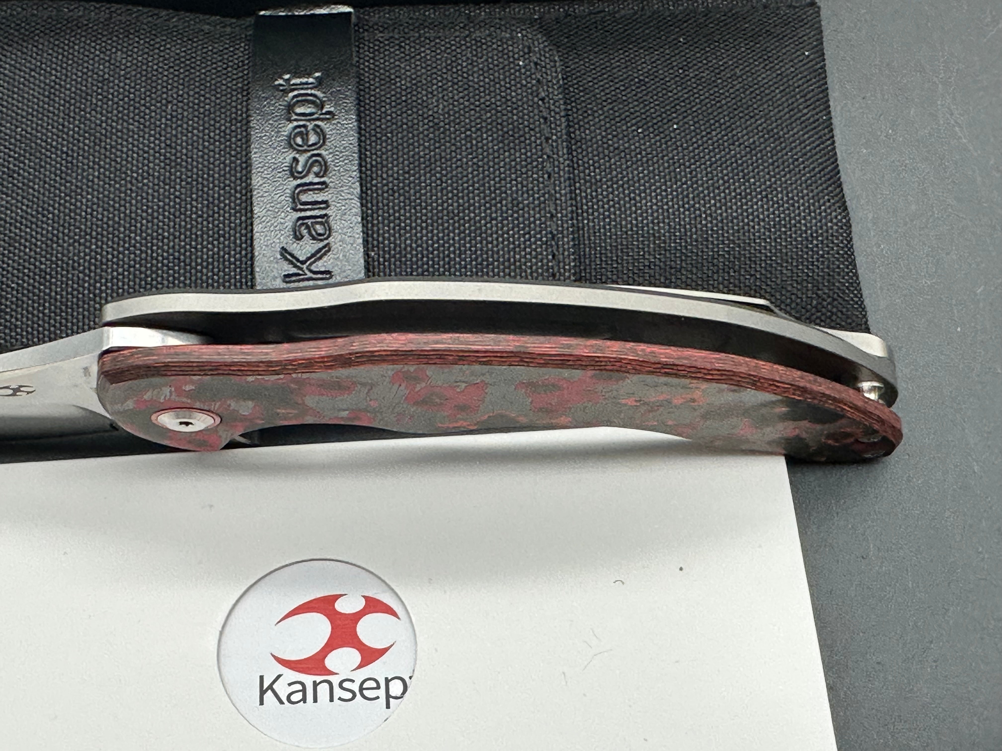 KANSEPT GILGAMESH FLIPPER MARSVALLEY FATCARBON FIBER W/TITANIUM HANDLE ( 3.75" CPM S35VN BLADE)