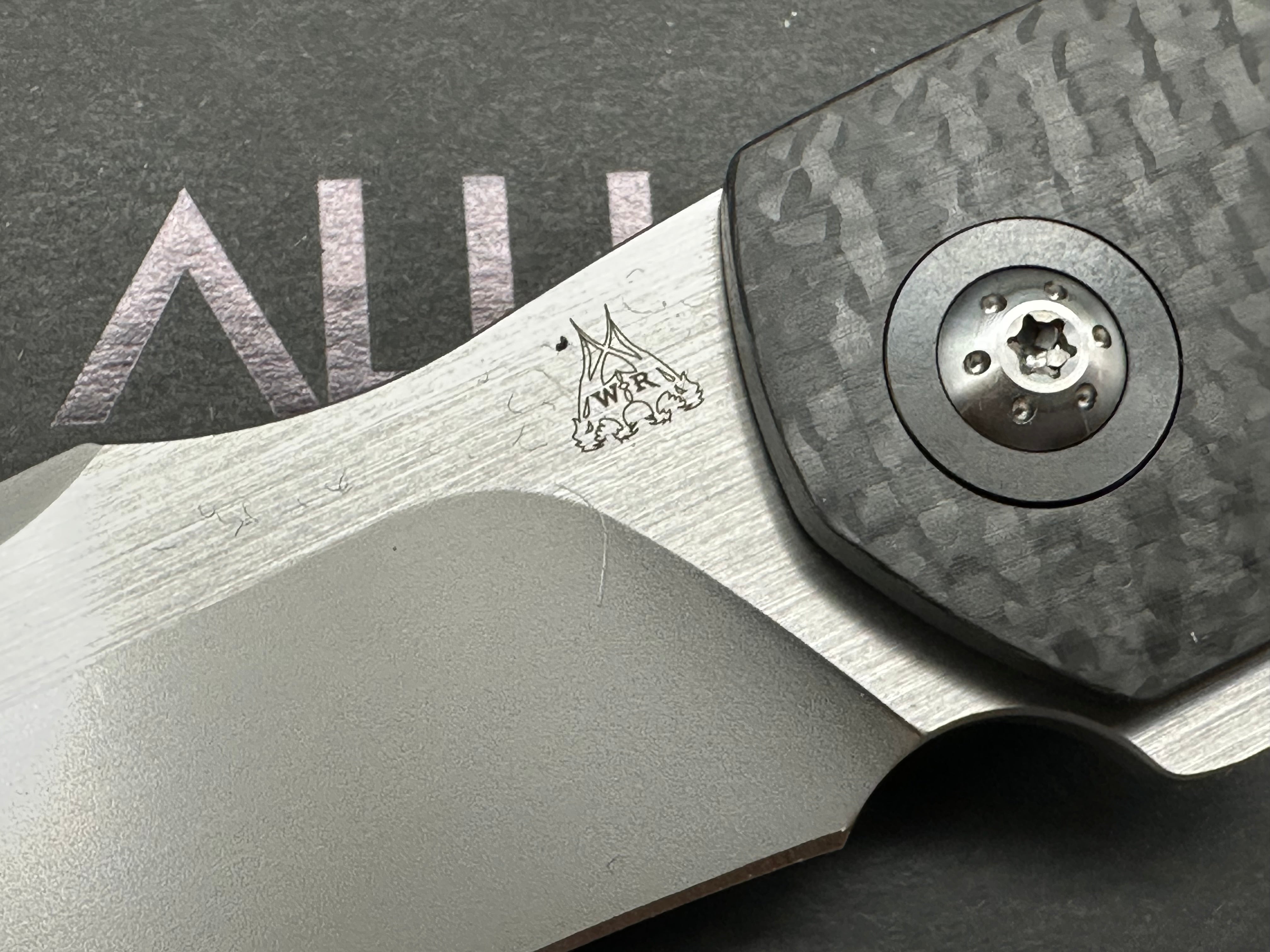 Alliance Designs Deimos, Walter Randolph design, M390 blade, carbon fiber/zircuti handle