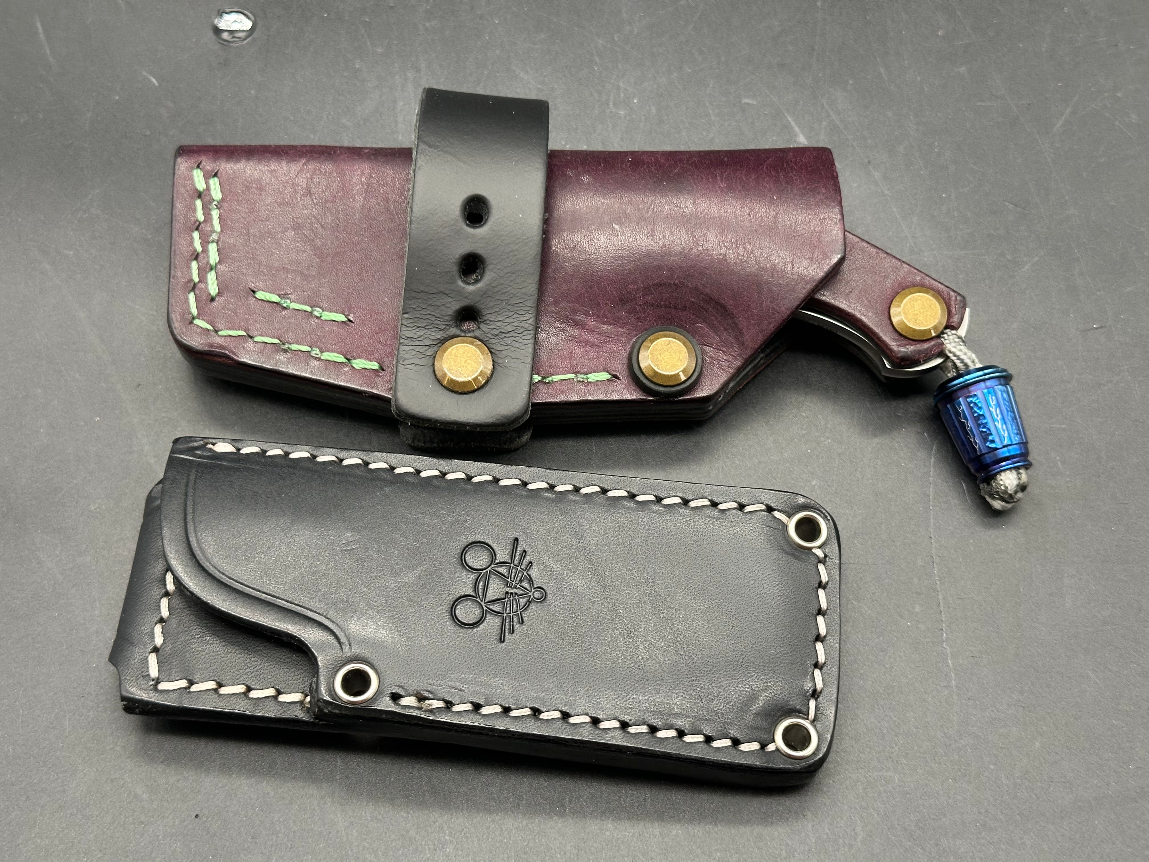 Giant Mouse GMF 1 Fat Satin/M390blade/Oak City Leather Supply custom sheath