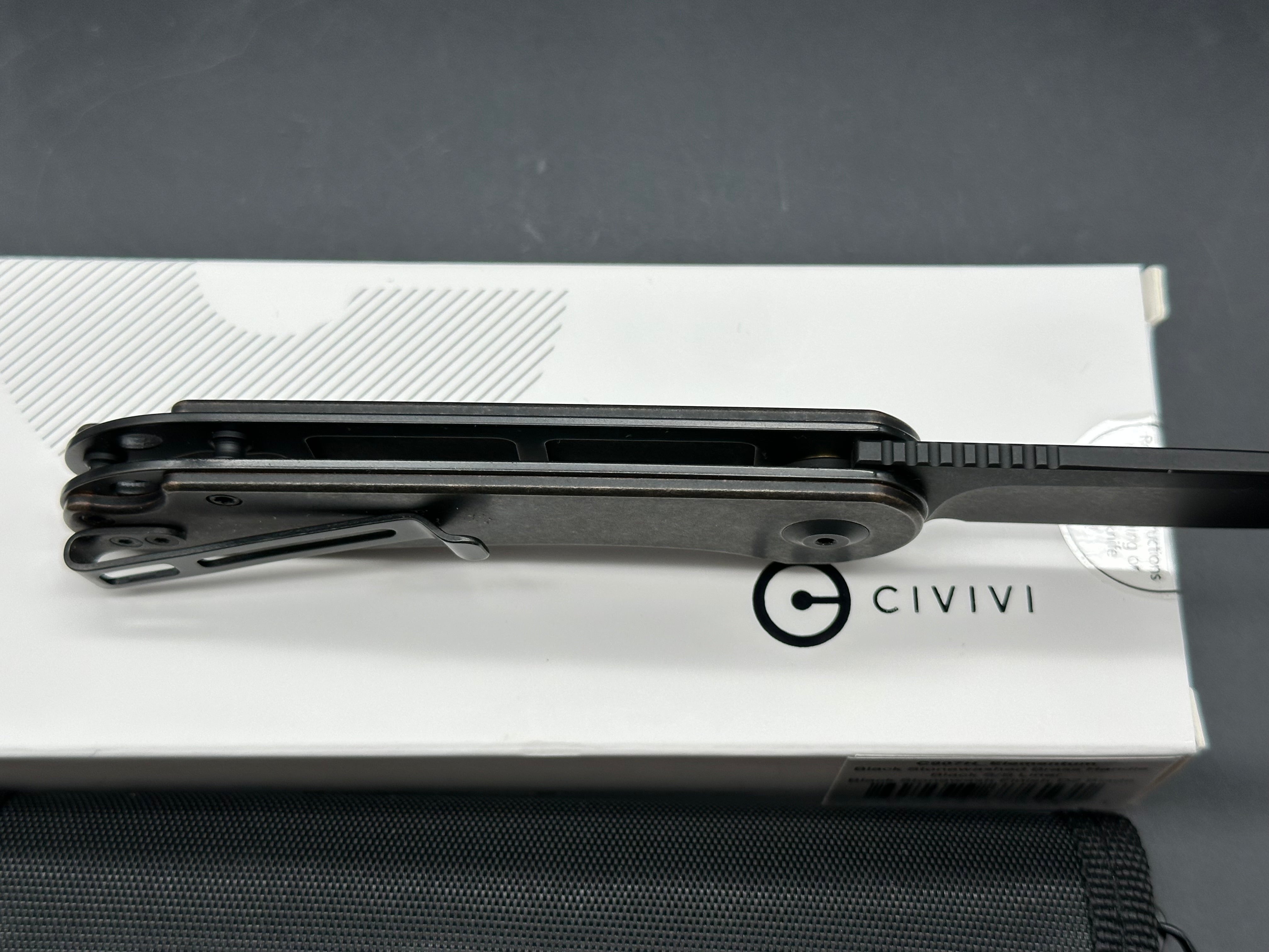 CIVIVI Elementum Liner Lock Knife Brass (2.9" Black Stonewash)
