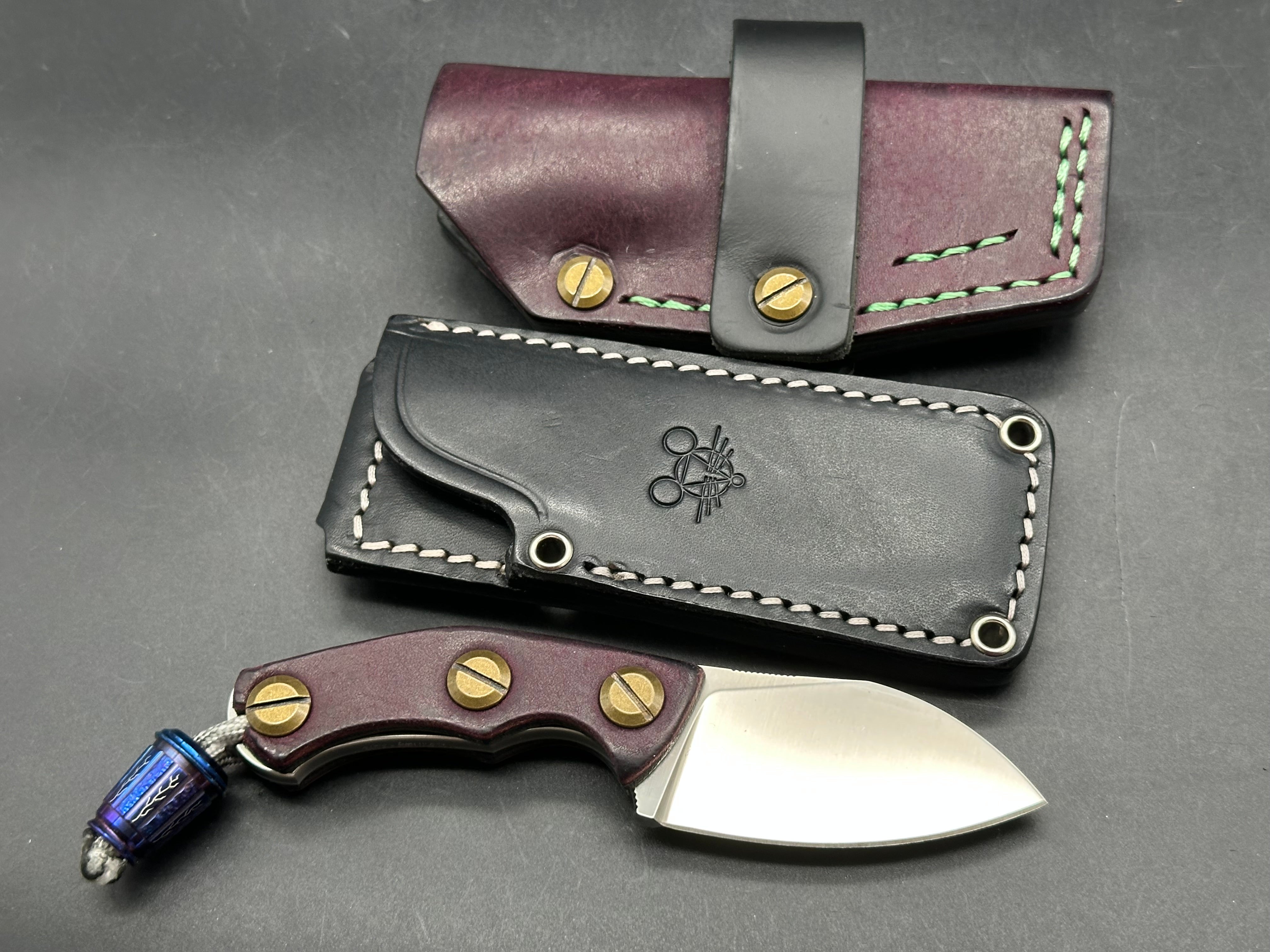 Giant Mouse GMF 1 Fat Satin/M390blade/Oak City Leather Supply custom sheath