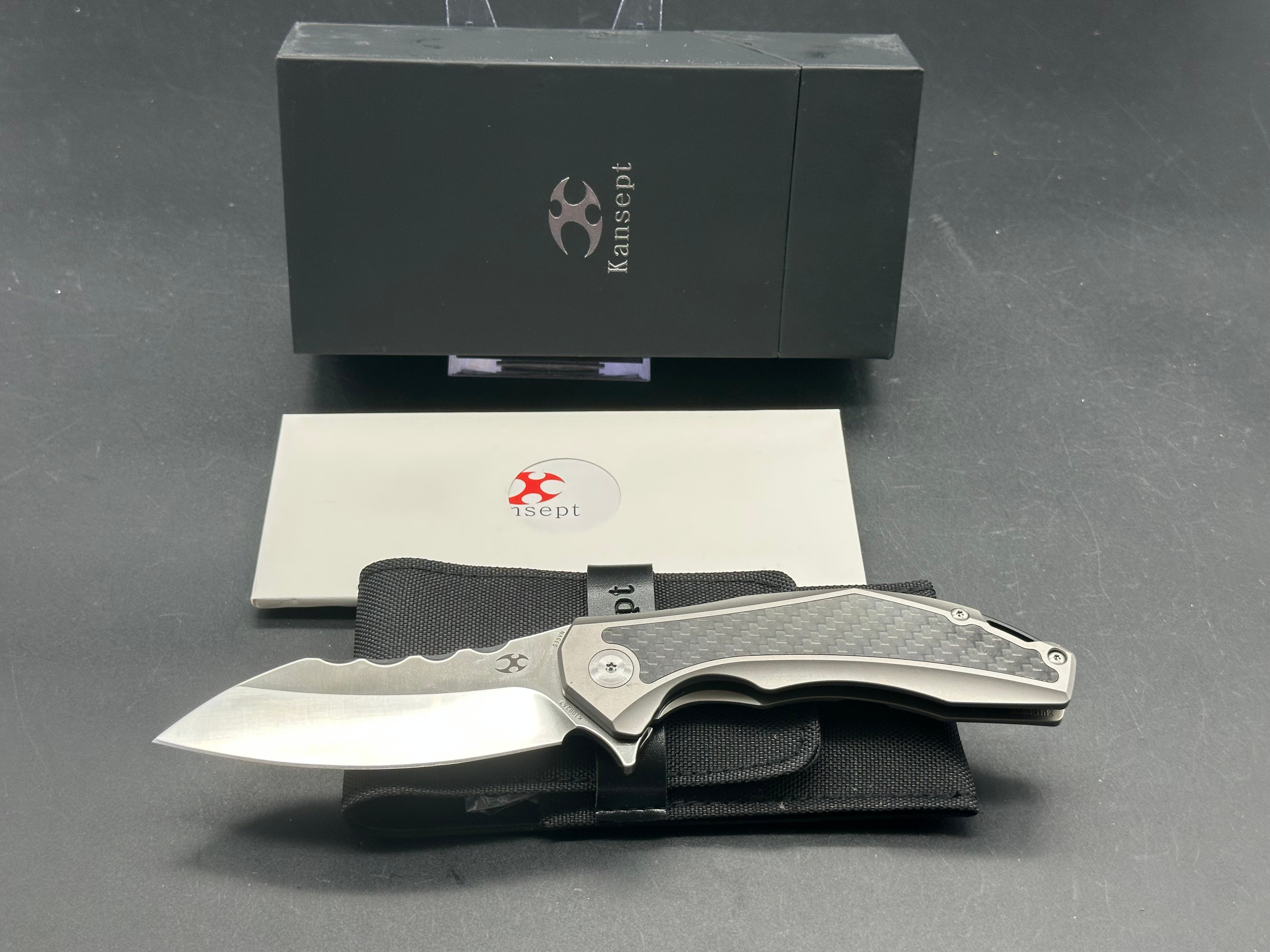 Kansept Spirit S35VN blade, carbon fiber handle insert