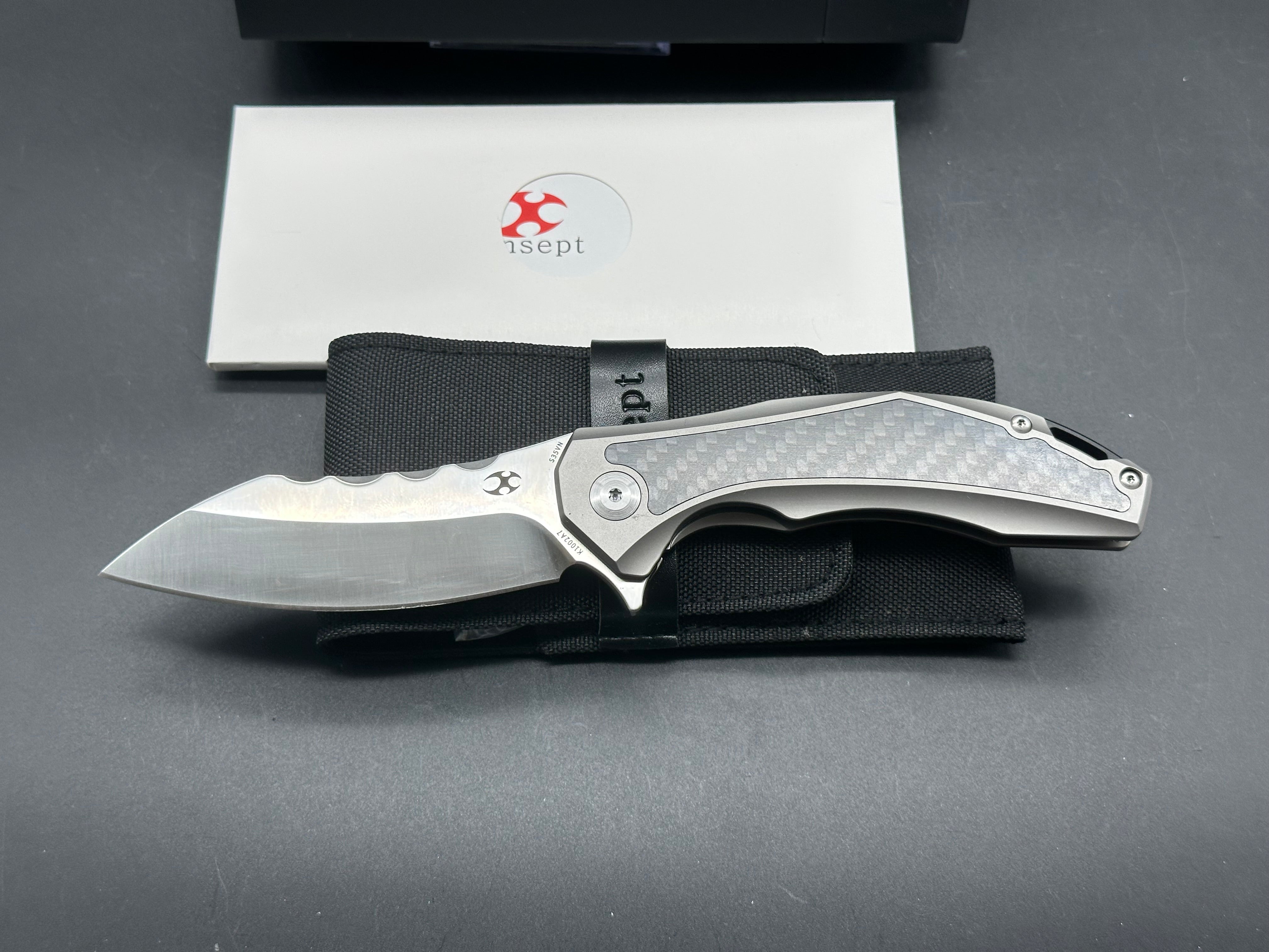 Kansept Spirit S35VN blade, carbon fiber handle insert