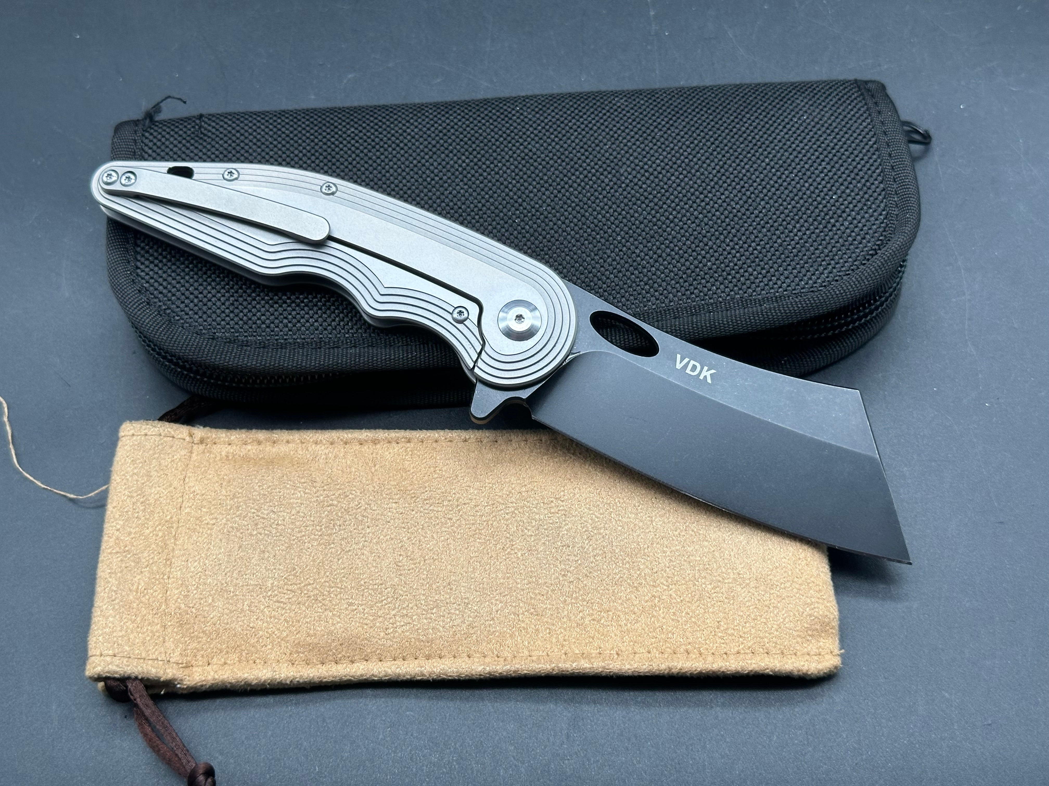 VDK War Admiral, S35VN blade with cerakote, milled titanium handle