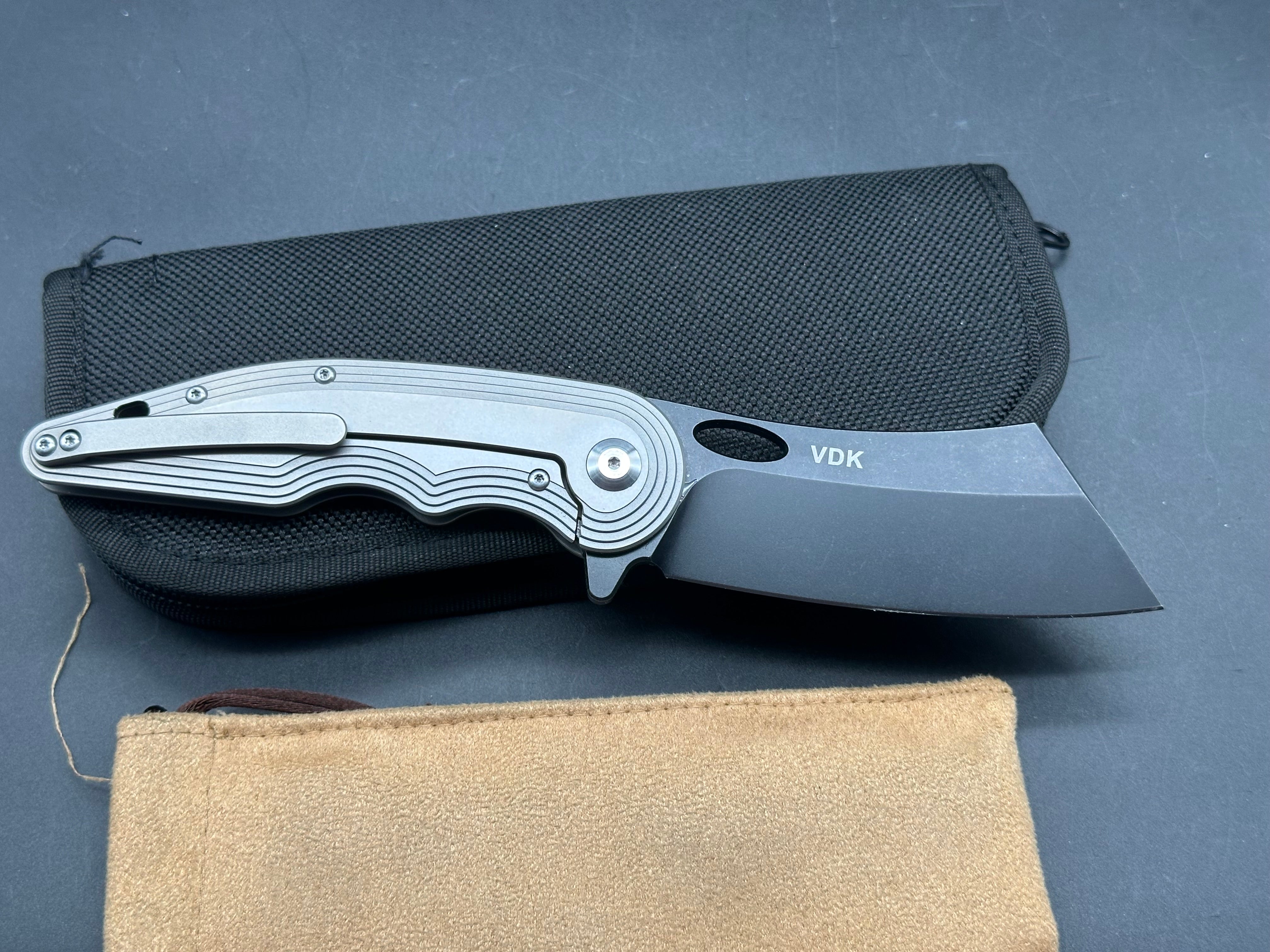 VDK War Admiral, S35VN blade with cerakote, milled titanium handle