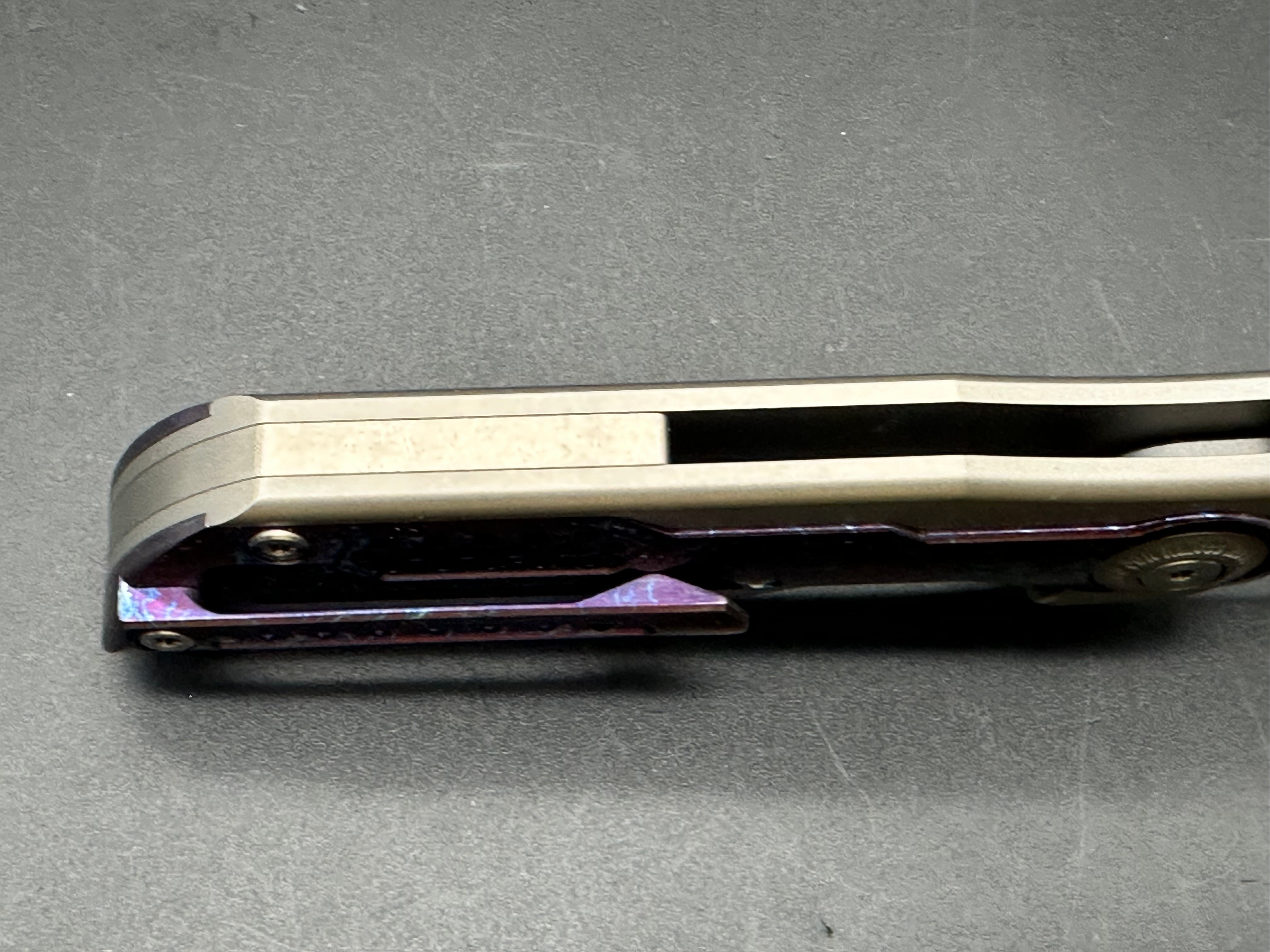 TWOSUN TS440 FOLDING KNIFE COLOR TITANIUM HANDLE 14C28N PLAIN EDGE