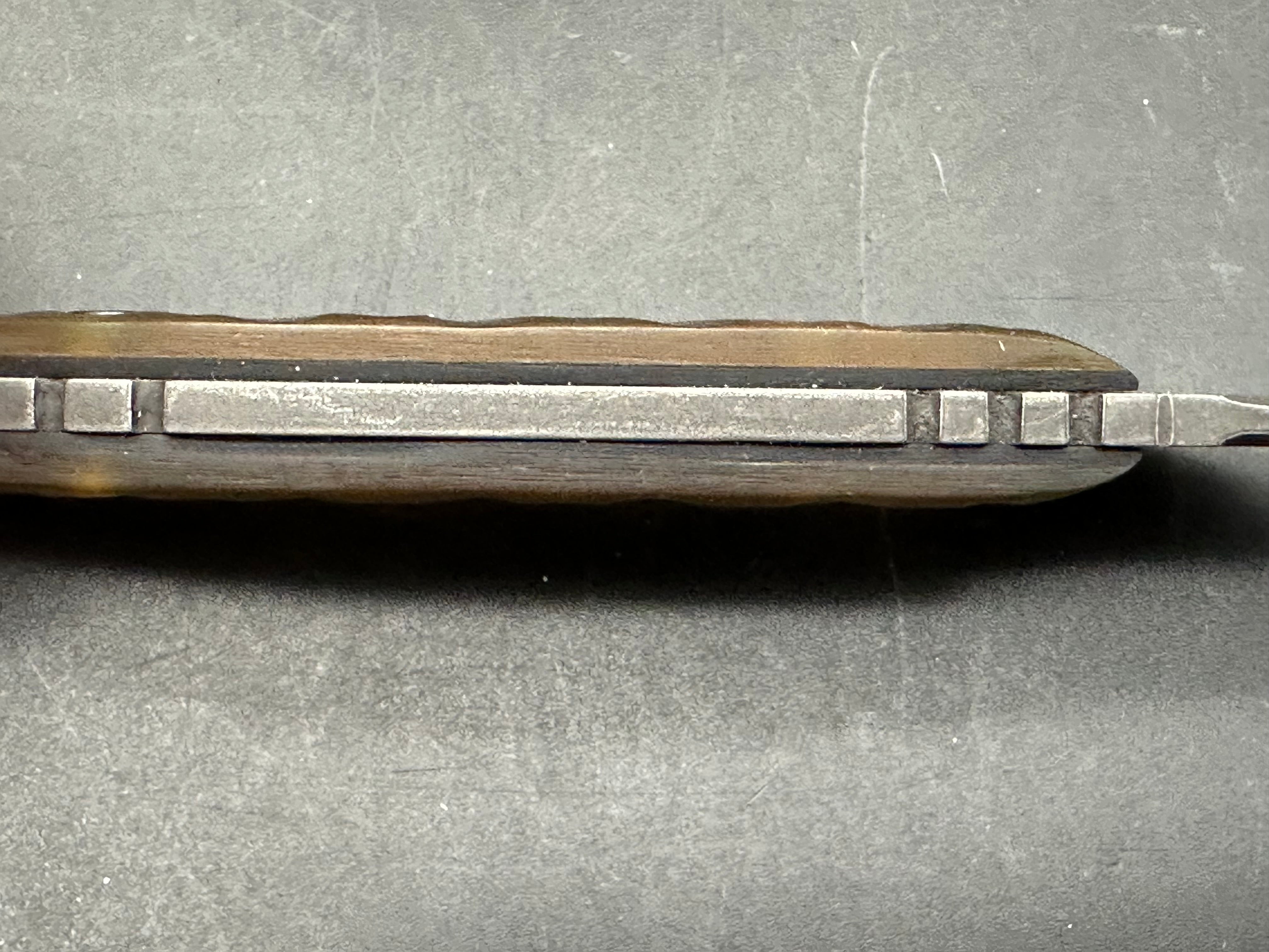 Jason Grant(@brassbrigade) custom/ultem scales with black liners/5 and 3/4 inches overall length