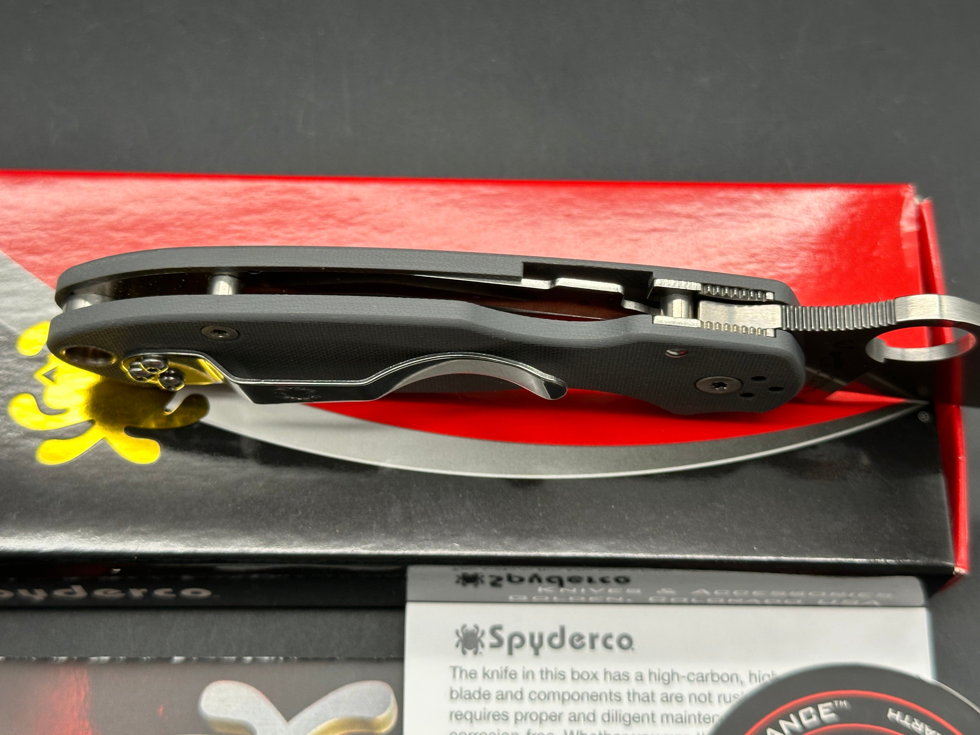 Spyderco Para 3 2.93" Maxamet Stonewash Blade with Gray G10 Scales