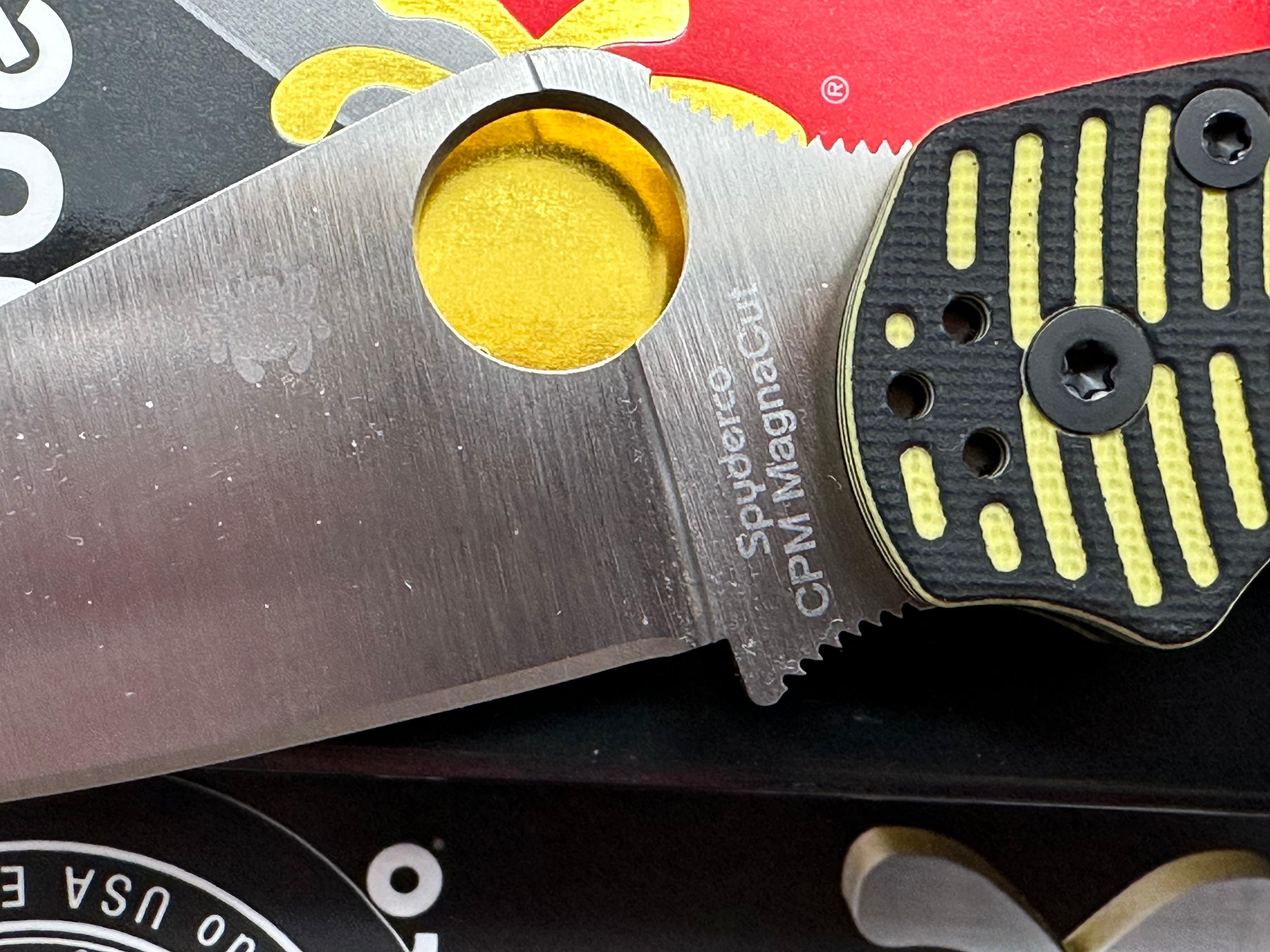 Spyderco Para Military 2 Salt 3.45" CPM MagnaCut Satin Blade with Black-Yellow Milled G10 Scales
