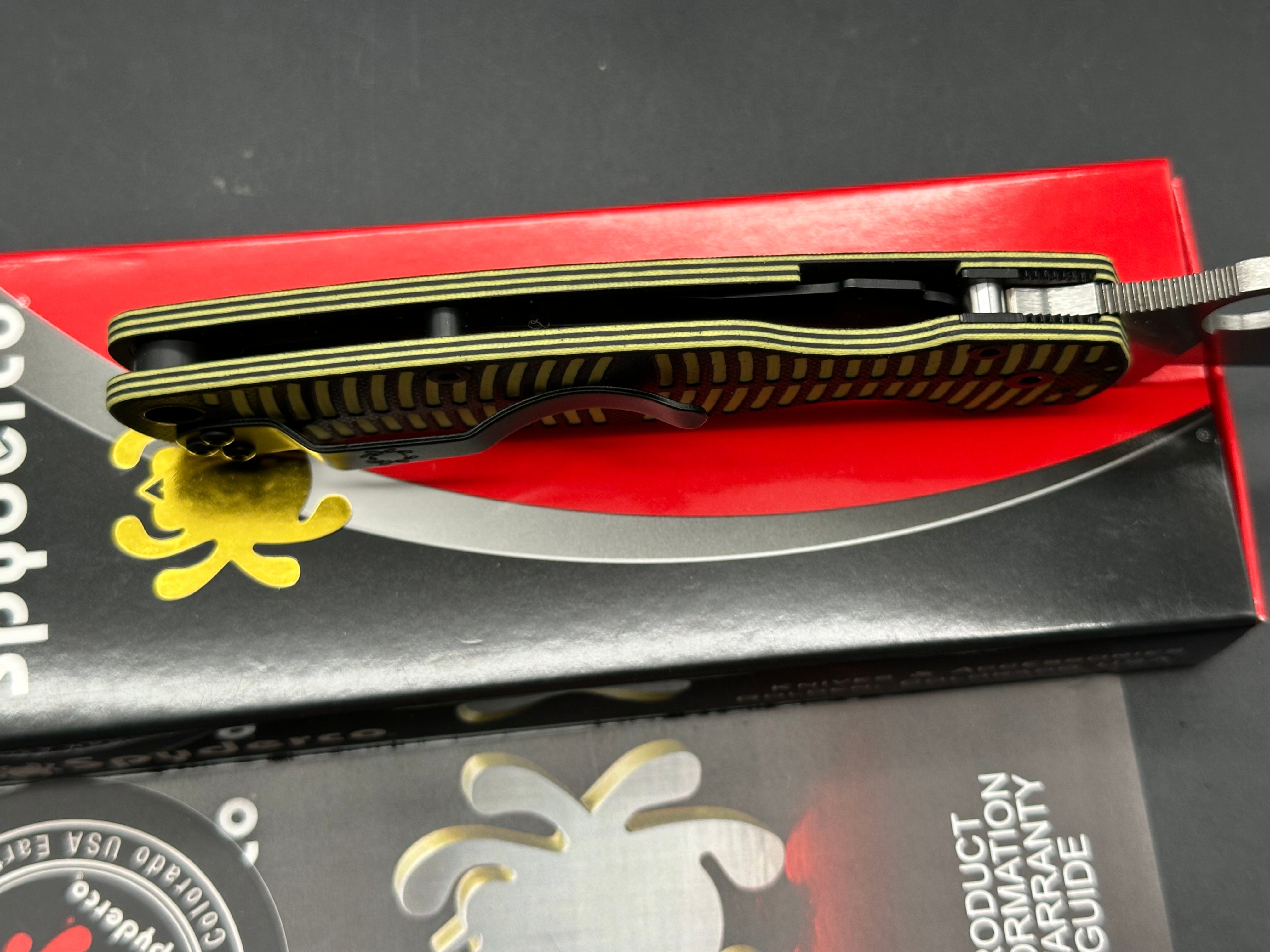 Spyderco Para Military 2 Salt 3.45" CPM MagnaCut Satin Blade with Black-Yellow Milled G10 Scales