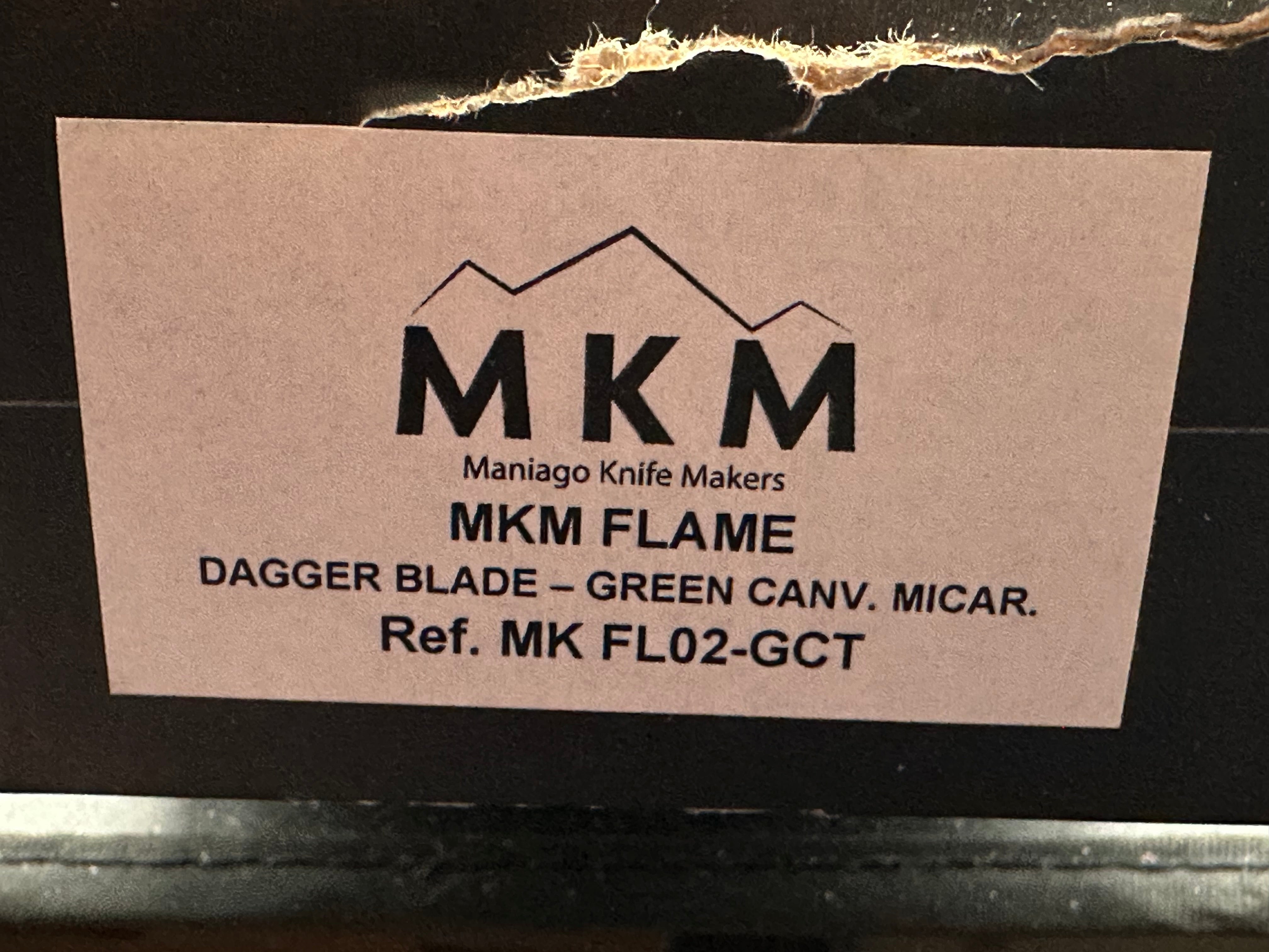 MKM Zieba Flame Dagger, M390 blade stonewash, micarta handle