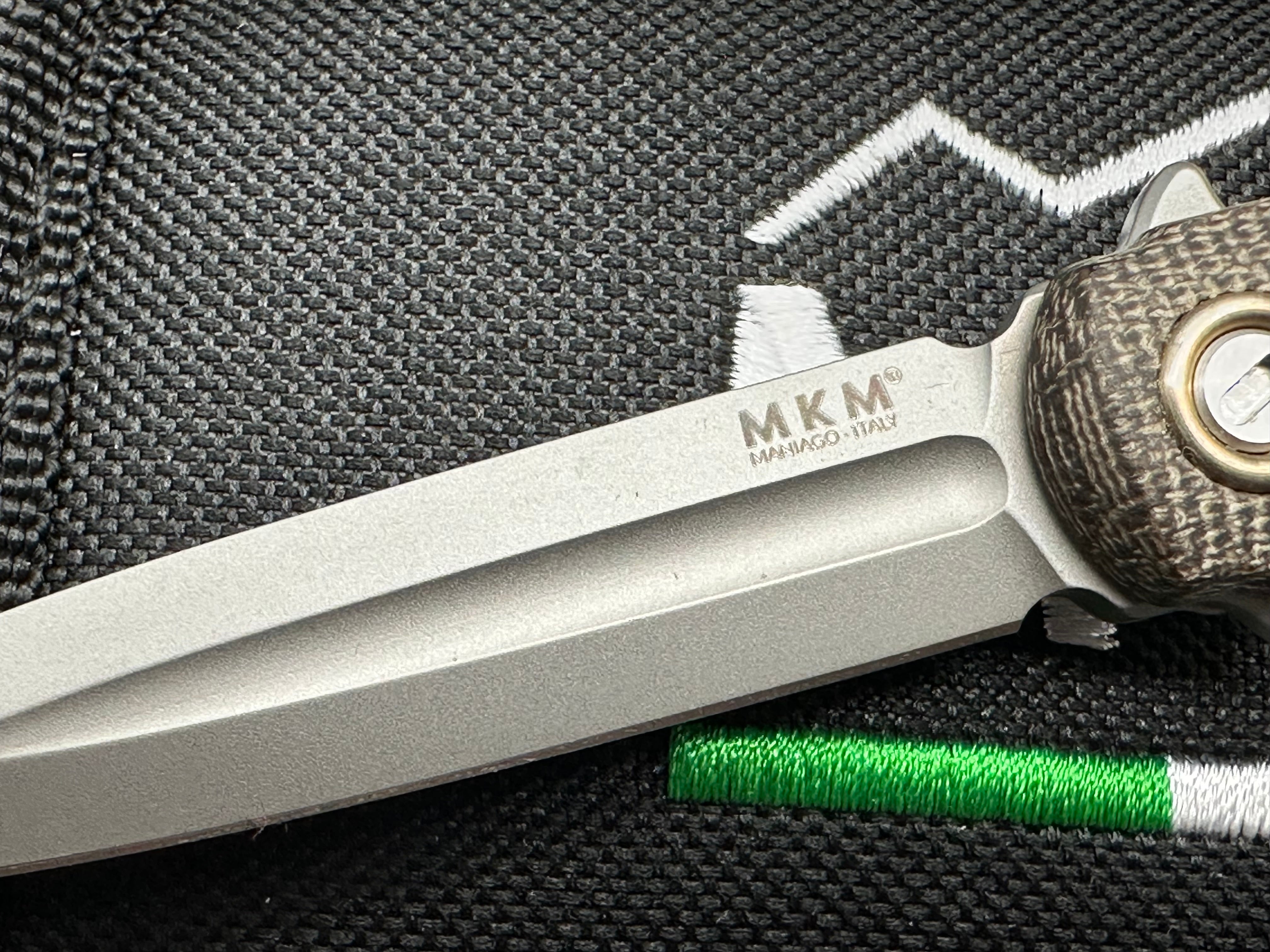 MKM Zieba Flame Dagger, M390 blade stonewash, micarta handle